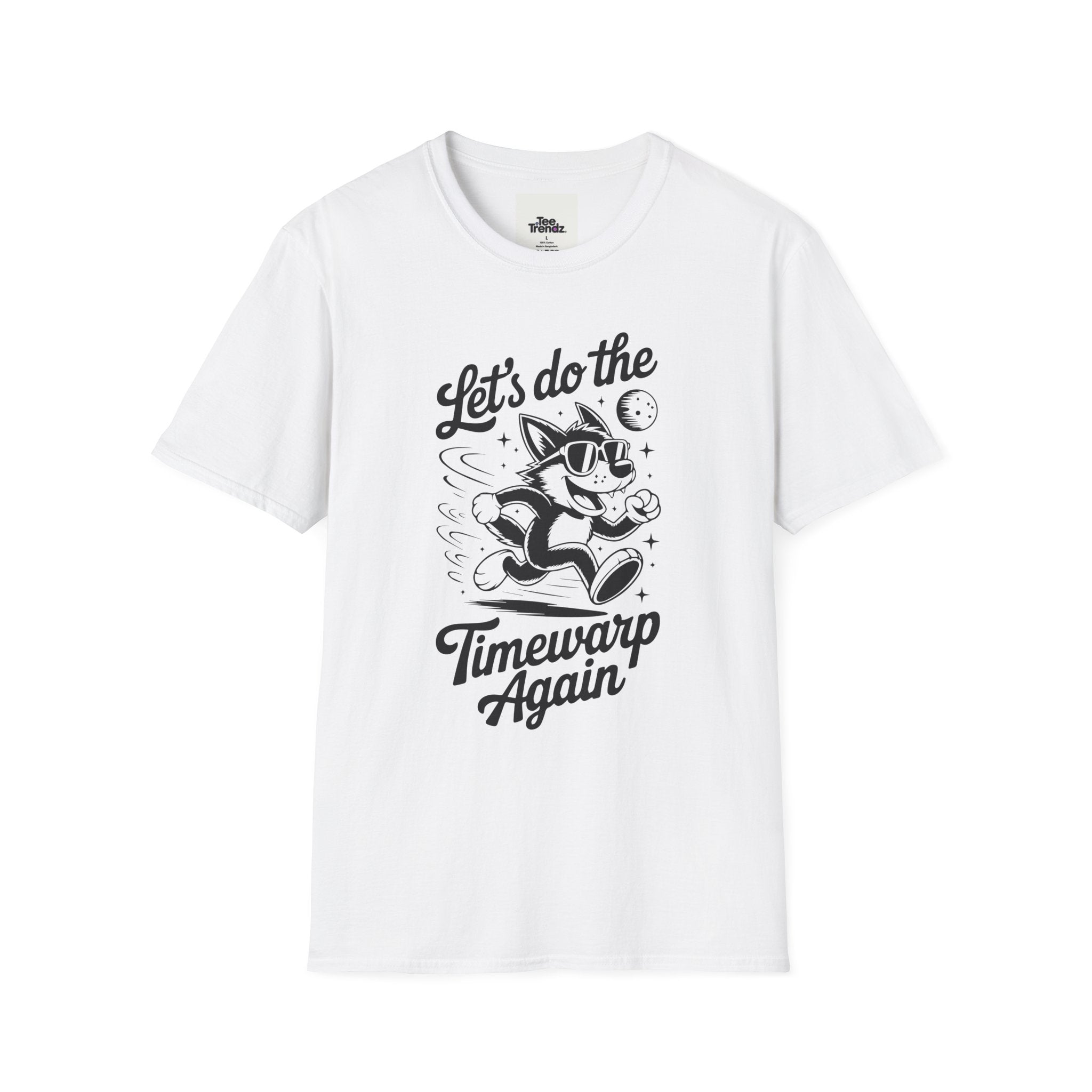 Timewarp Fox T-Shirt — "Let's Do the Timewarp Again" Retro Dance Tee