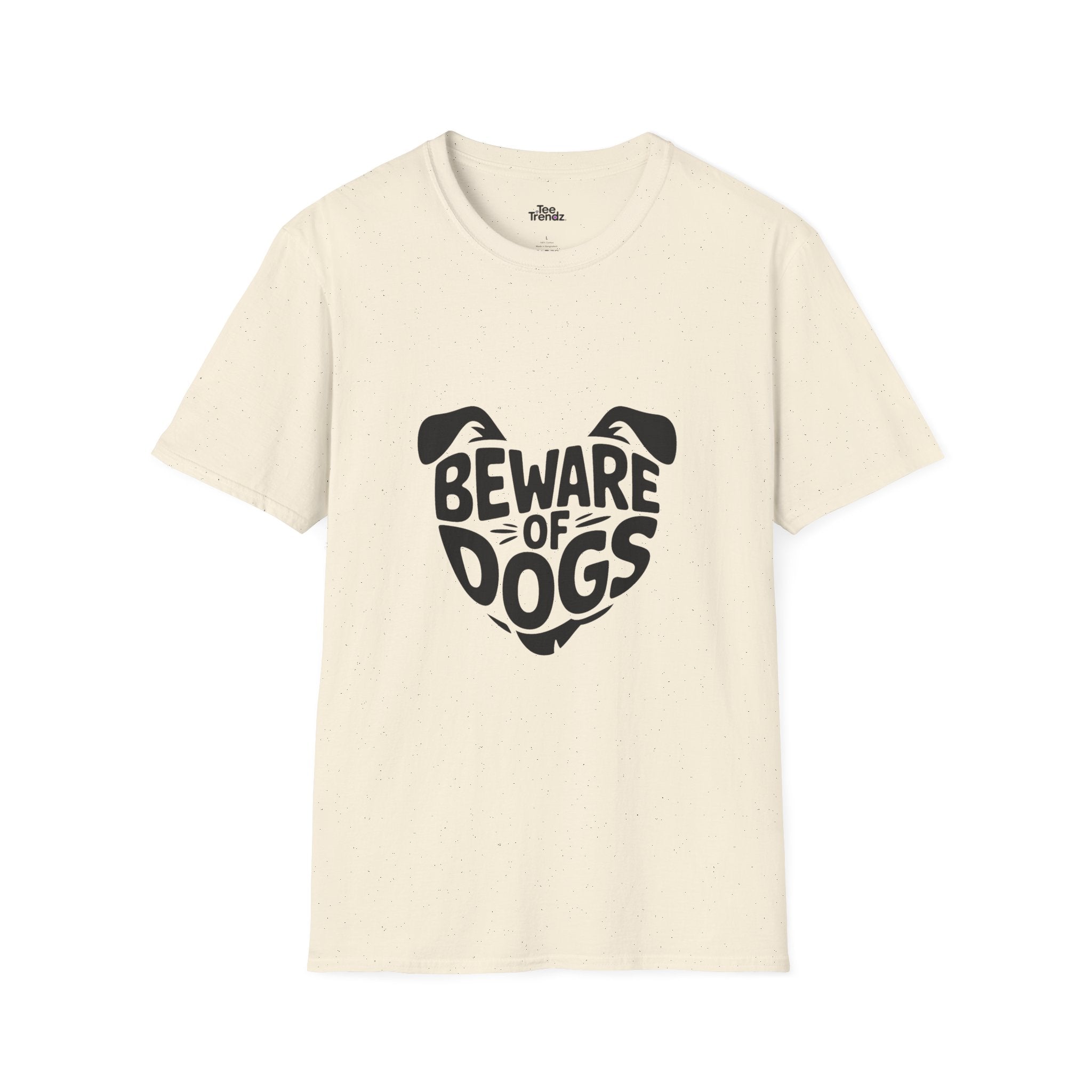Beware of Dogs T-Shirt — Cute Dog Face Graphic Tee for Dog Lovers