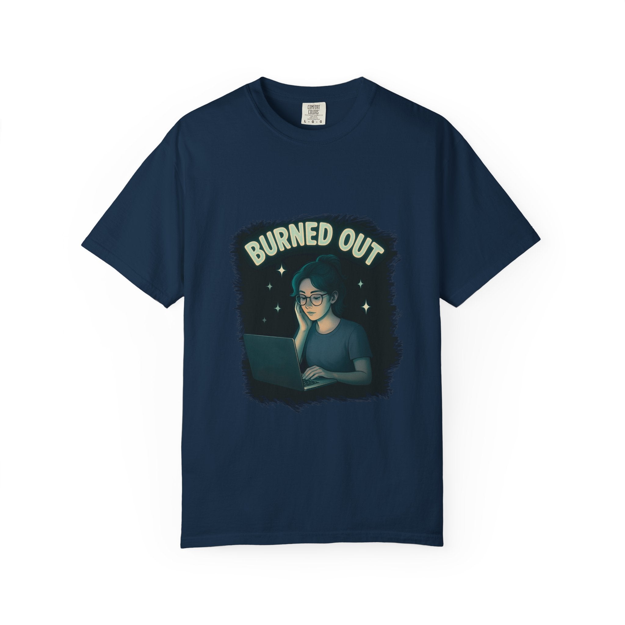 Burned Out Night Owl T-Shirt — Funny Exhausted Programmer Graphic Tee