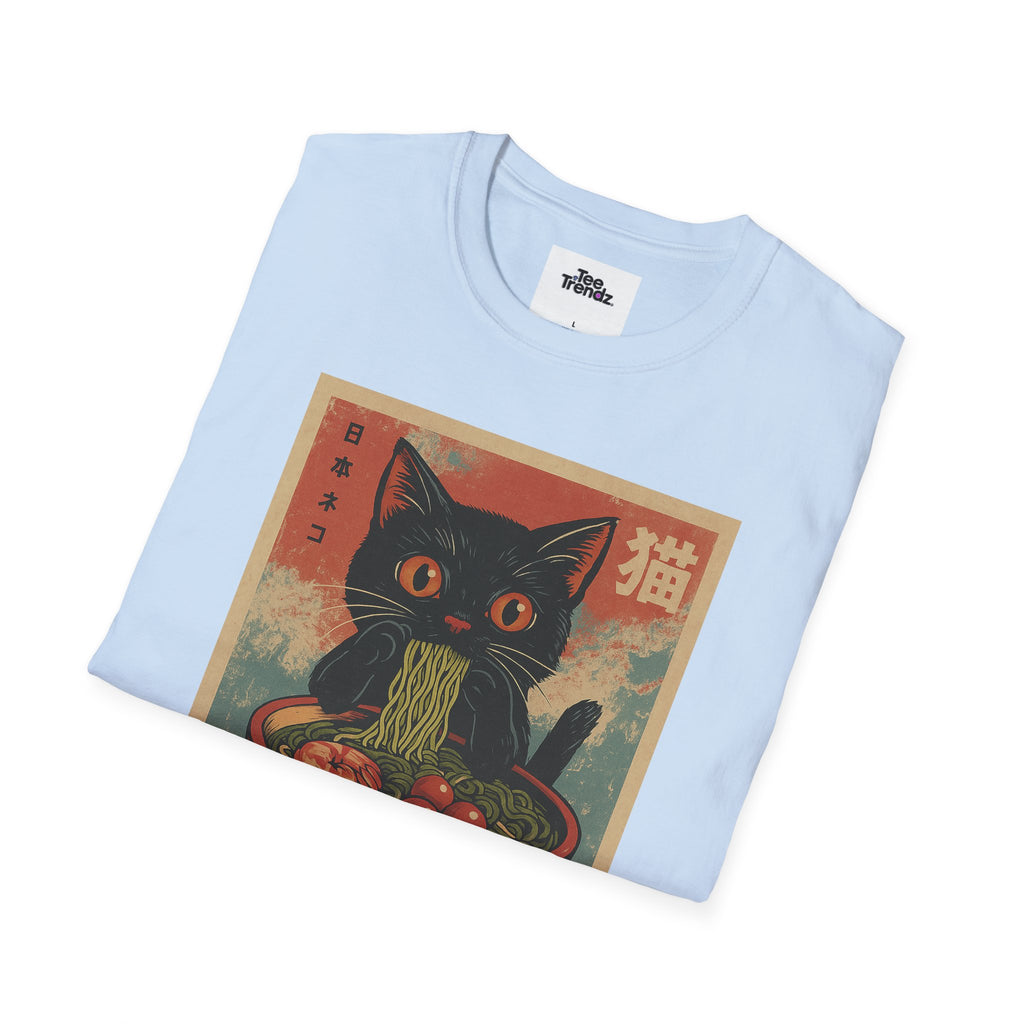 Cat Ramen T-Shirt — Vintage Japanese Neko Bowl Graphic Tee