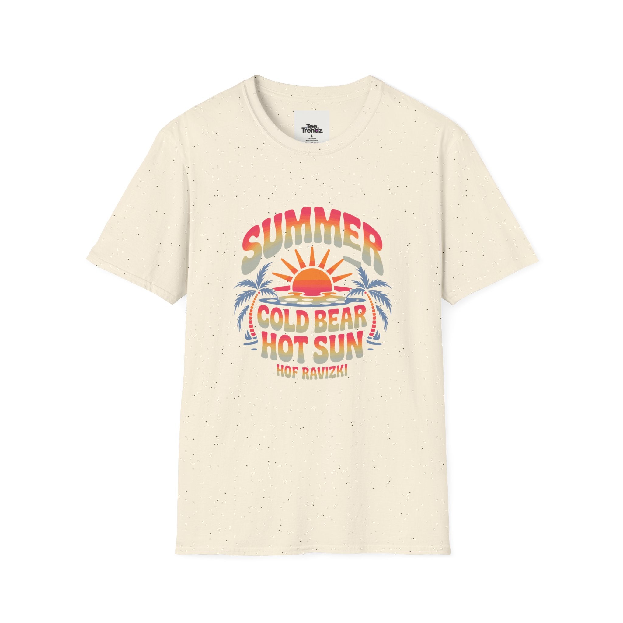 Summer Graphic T-Shirt — "Cold Bear Hot Sun" Retro Beach Tee