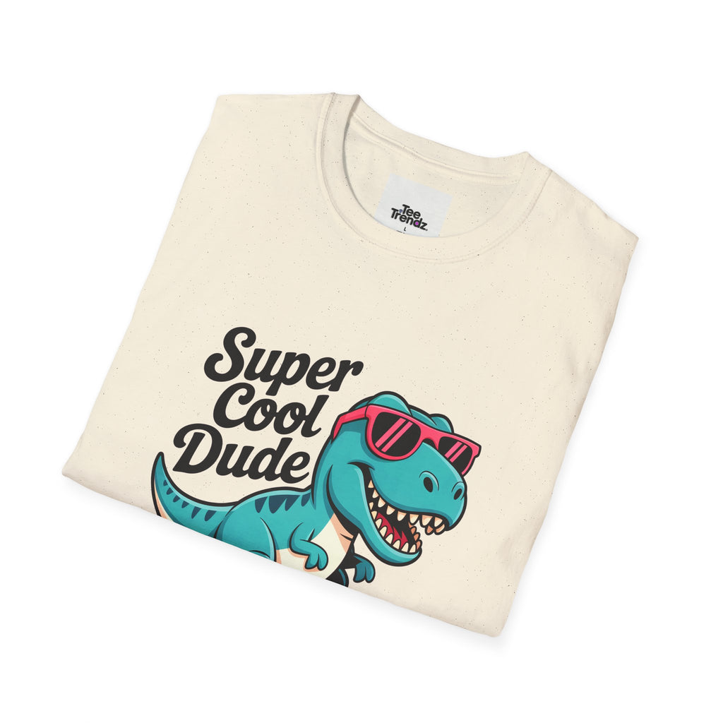 Kids Skateboard T‑Shirt — "Super Cool Dude" Dino Graphic Tee