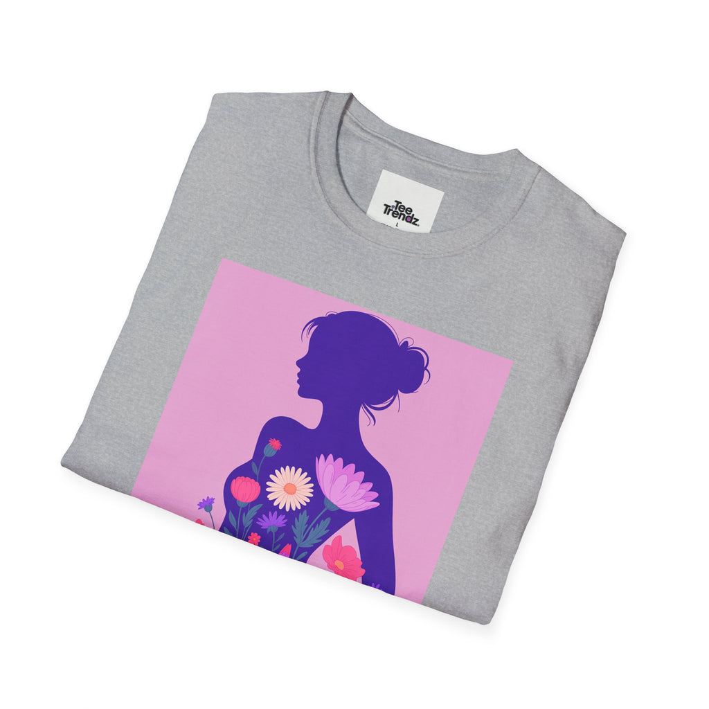 Floral Silhouette T-Shirt — Woman in Bloom Graphic Tee