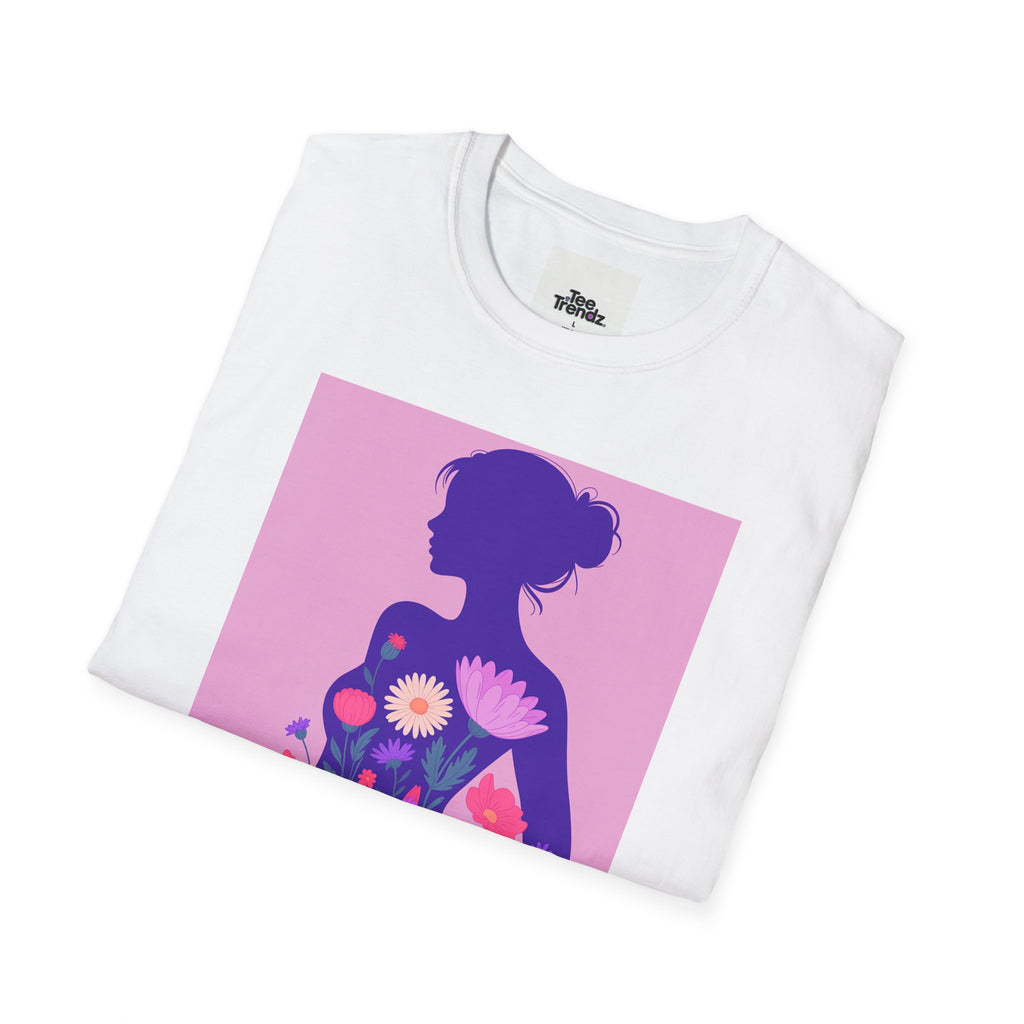 Floral Silhouette T-Shirt — Woman in Bloom Graphic Tee