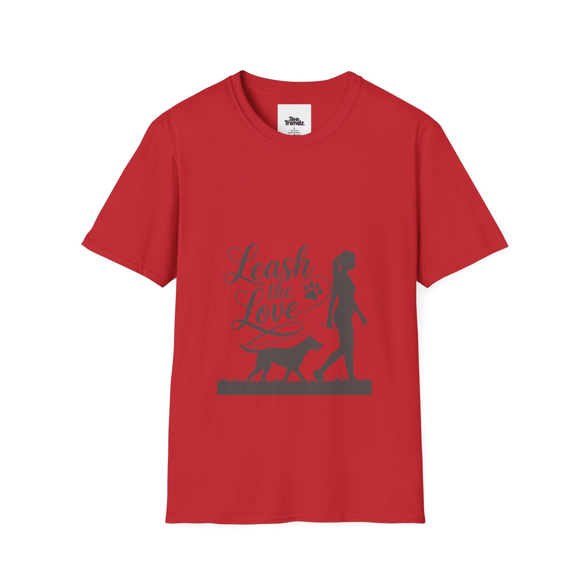 Leash the Love T-Shirt - Dog Walking Silhouette Tee for Pet Lovers