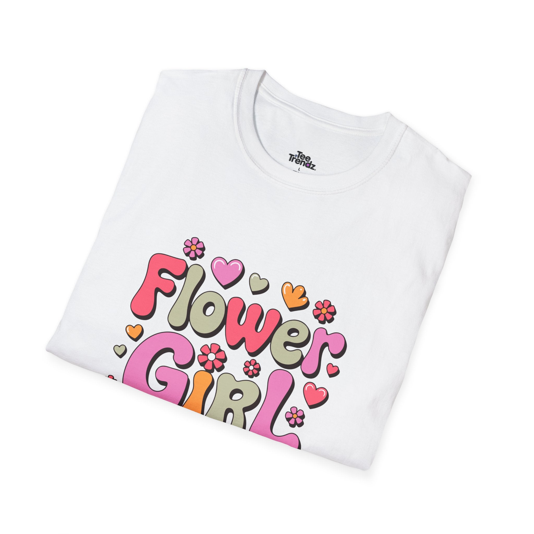 Flower Girl T-Shirt — Cute Retro Floral Wedding Tee for Kids
