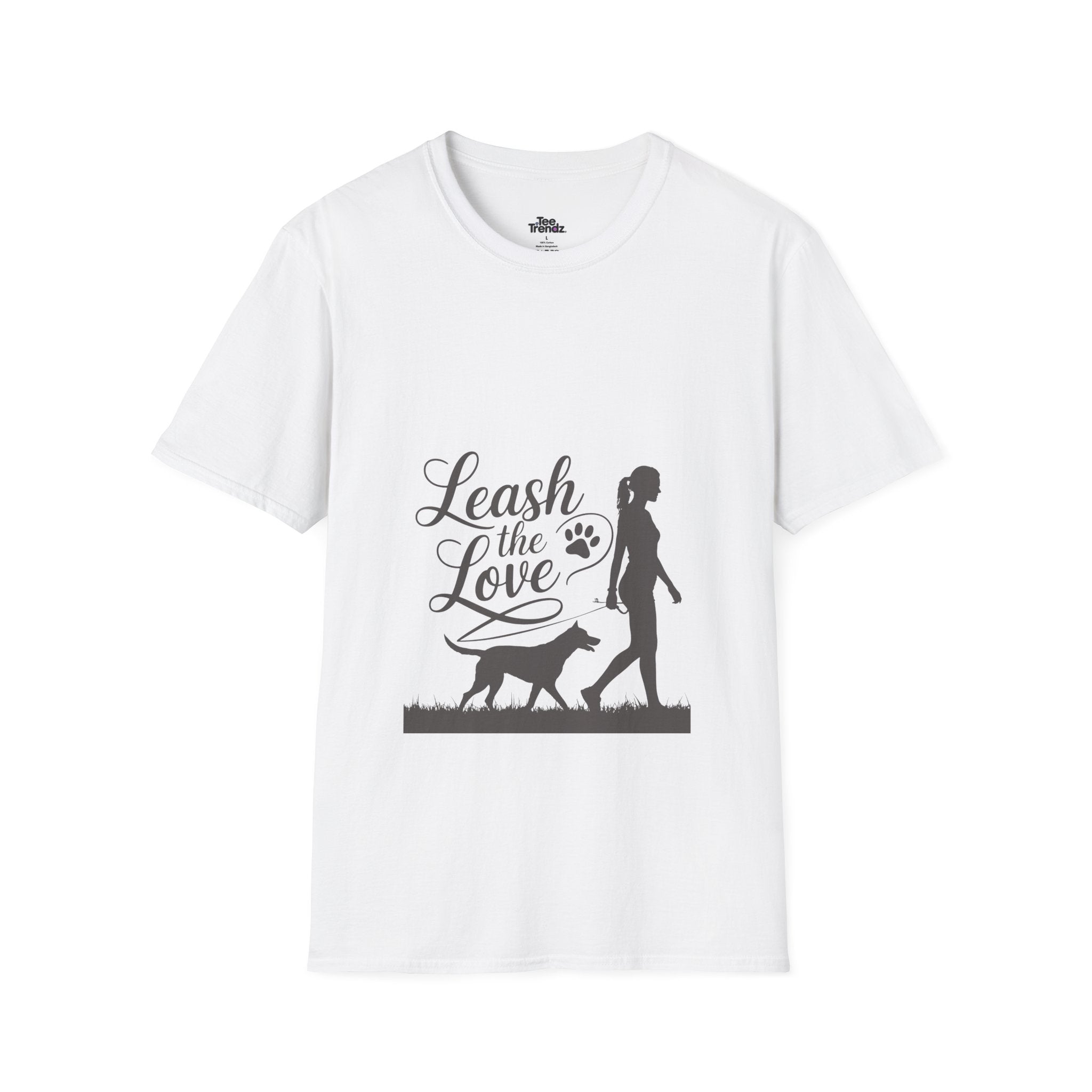 Leash the Love T-Shirt - Dog Walking Silhouette Tee for Pet Lovers