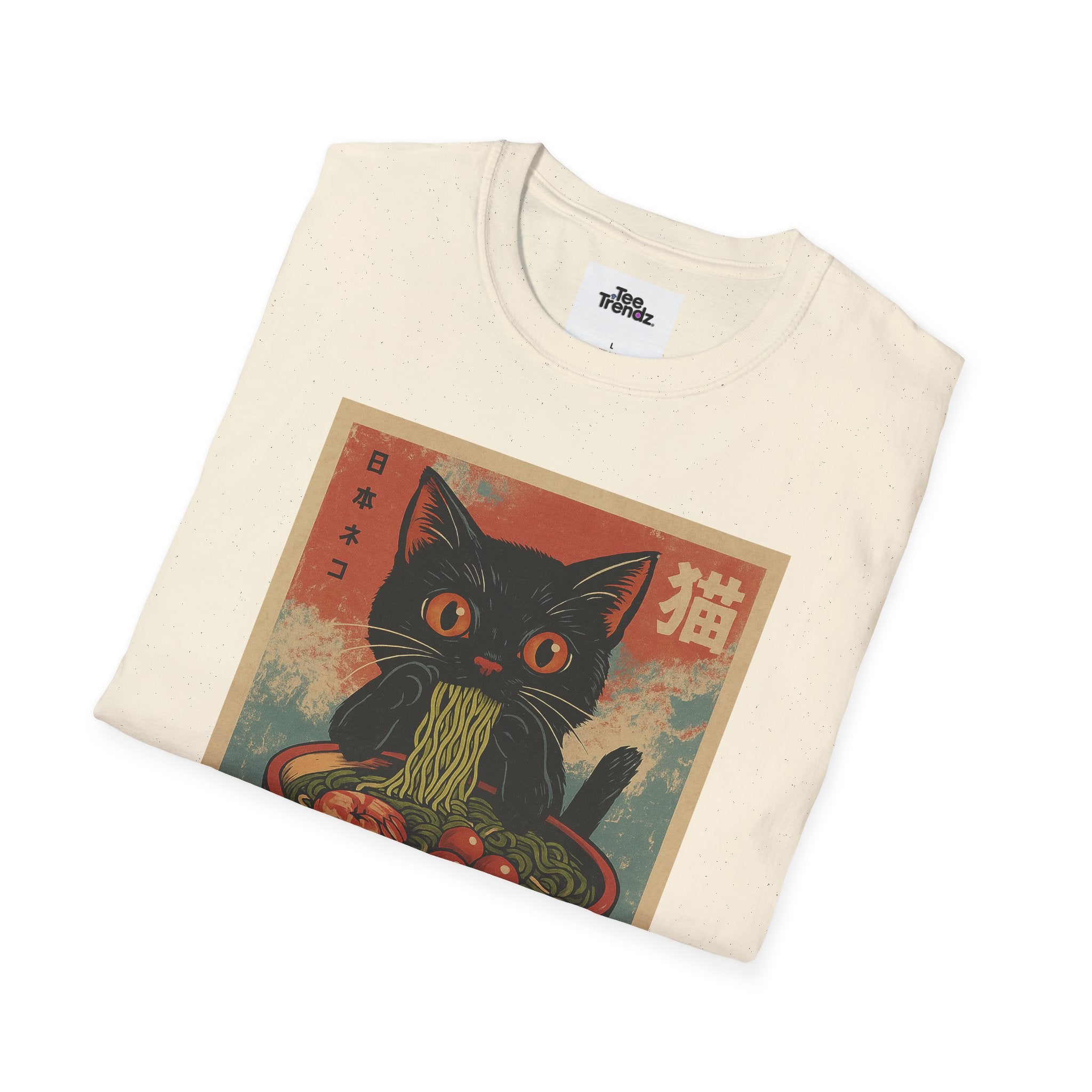 Cat Ramen T-Shirt — Vintage Japanese Neko Bowl Graphic Tee