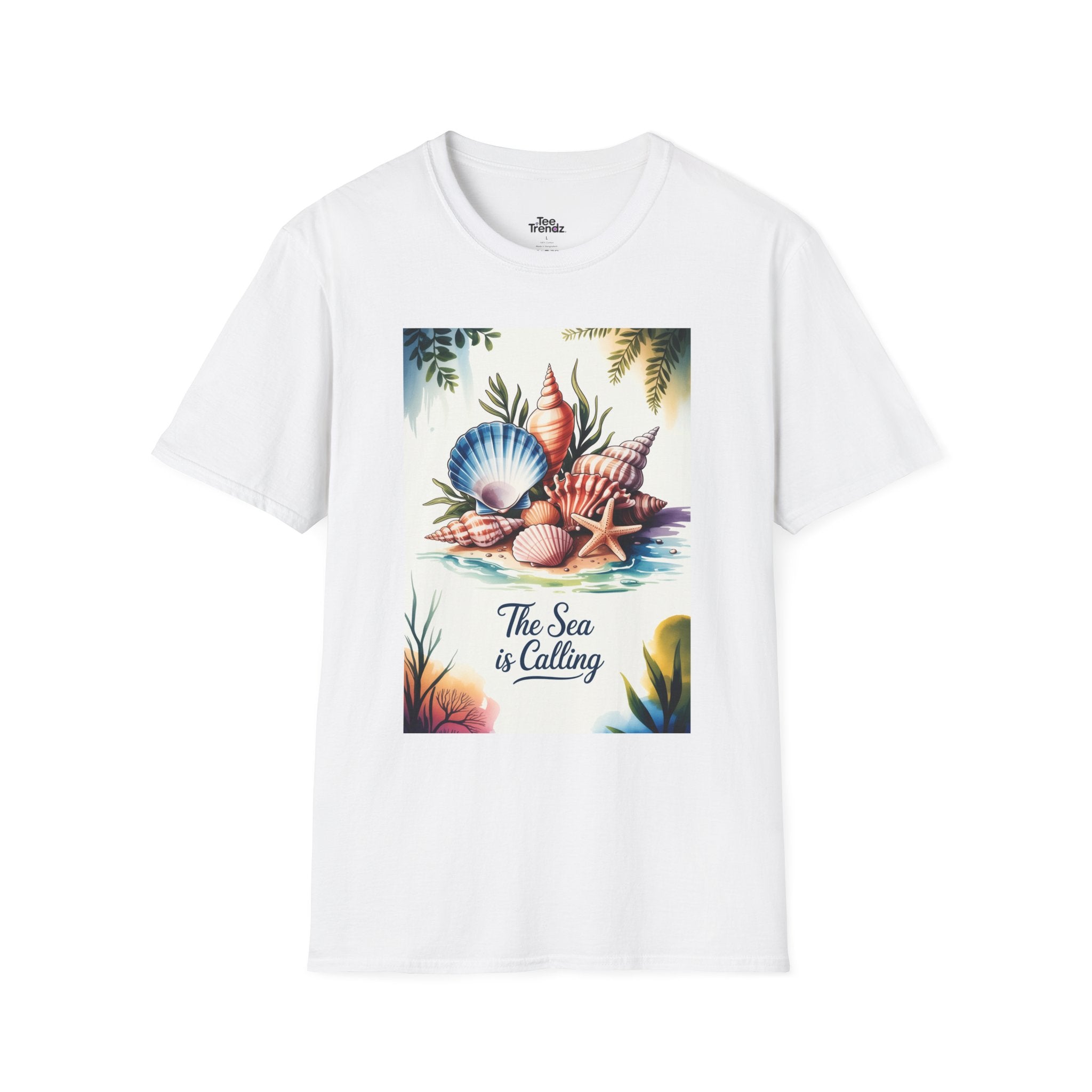 Sea Is Calling T-Shirt — Beach Shells Coastal Graphic Tee