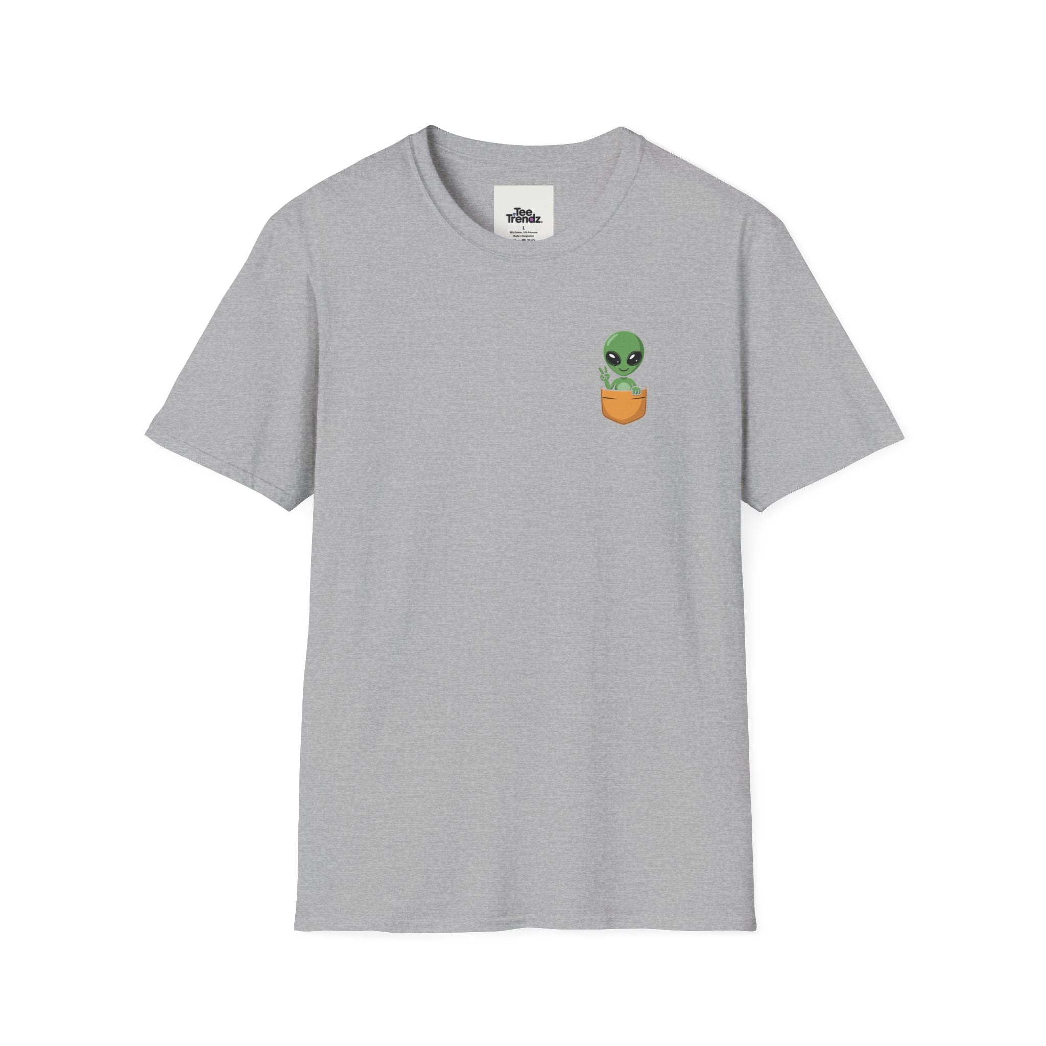 Alien Pocket T-Shirt — Cute Green Alien in Pocket Graphic Tee