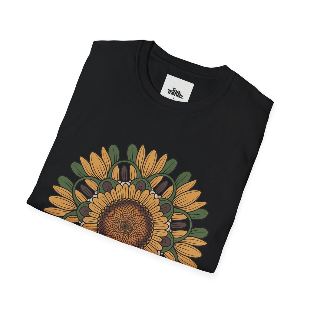 Sunflower Mandala T-Shirt — Retro Floral Graphic Tee