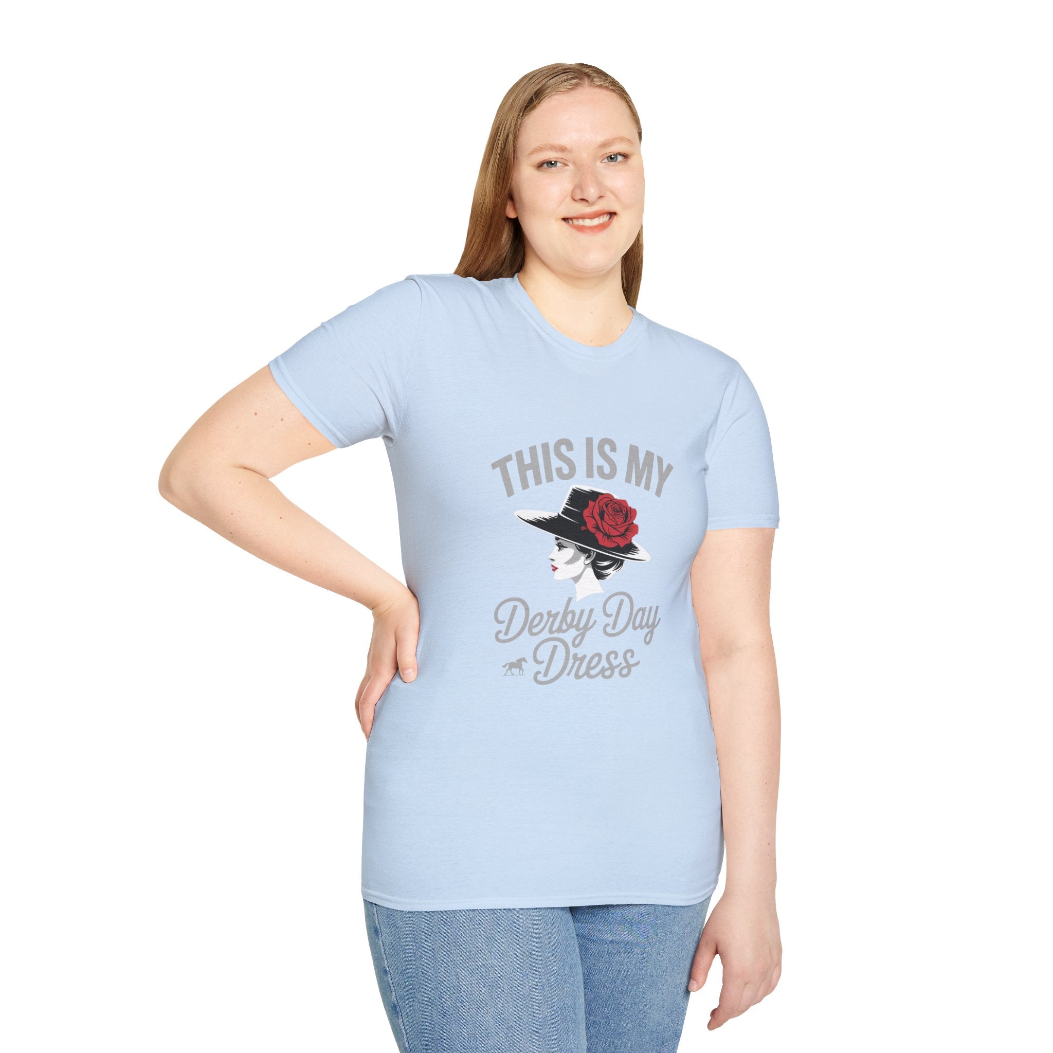 Derby Day Dress T-Shirt — "This Is My Derby Day Dress" Ladies Hat Racing Tee