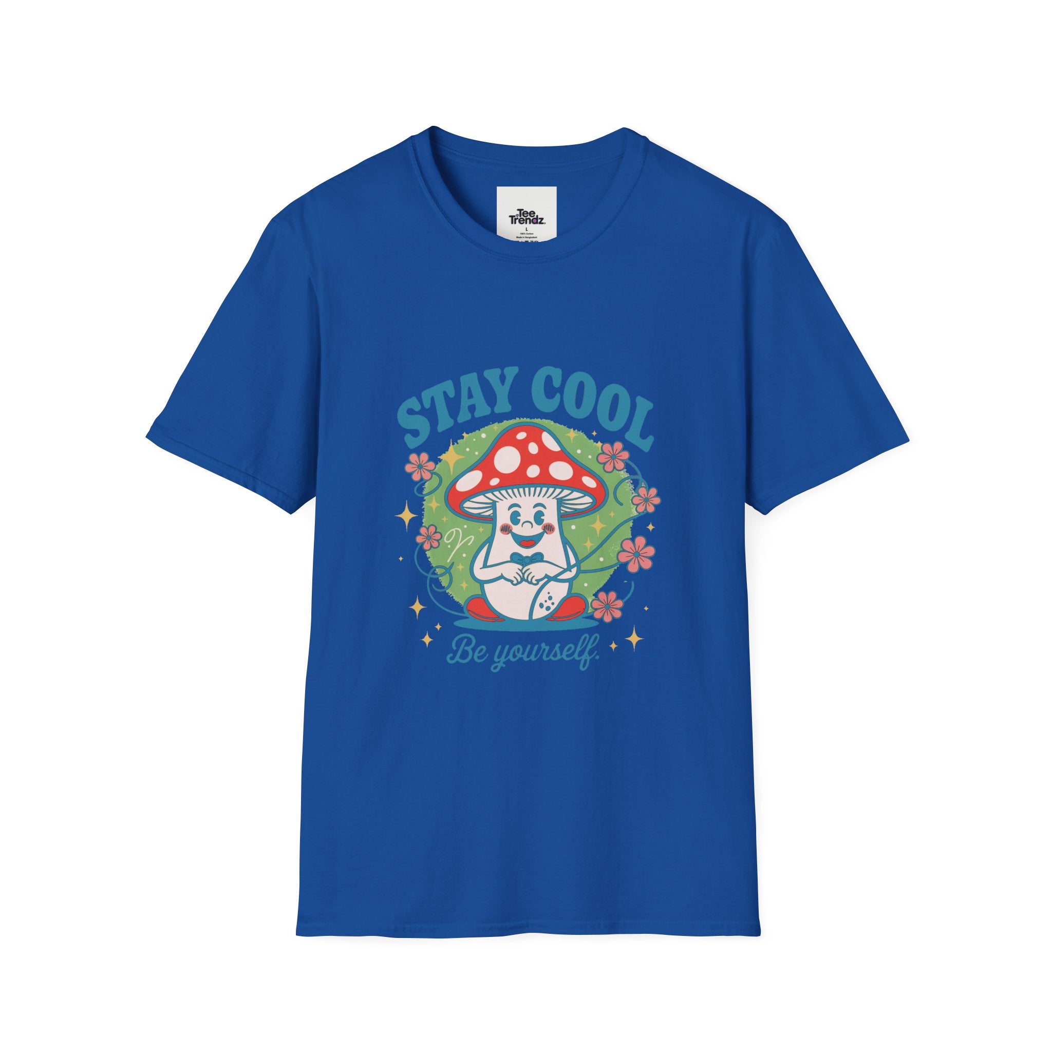 Stay Cool Mushroom T-Shirt — 'Be Yourself' Retro Cute Graphic Tee