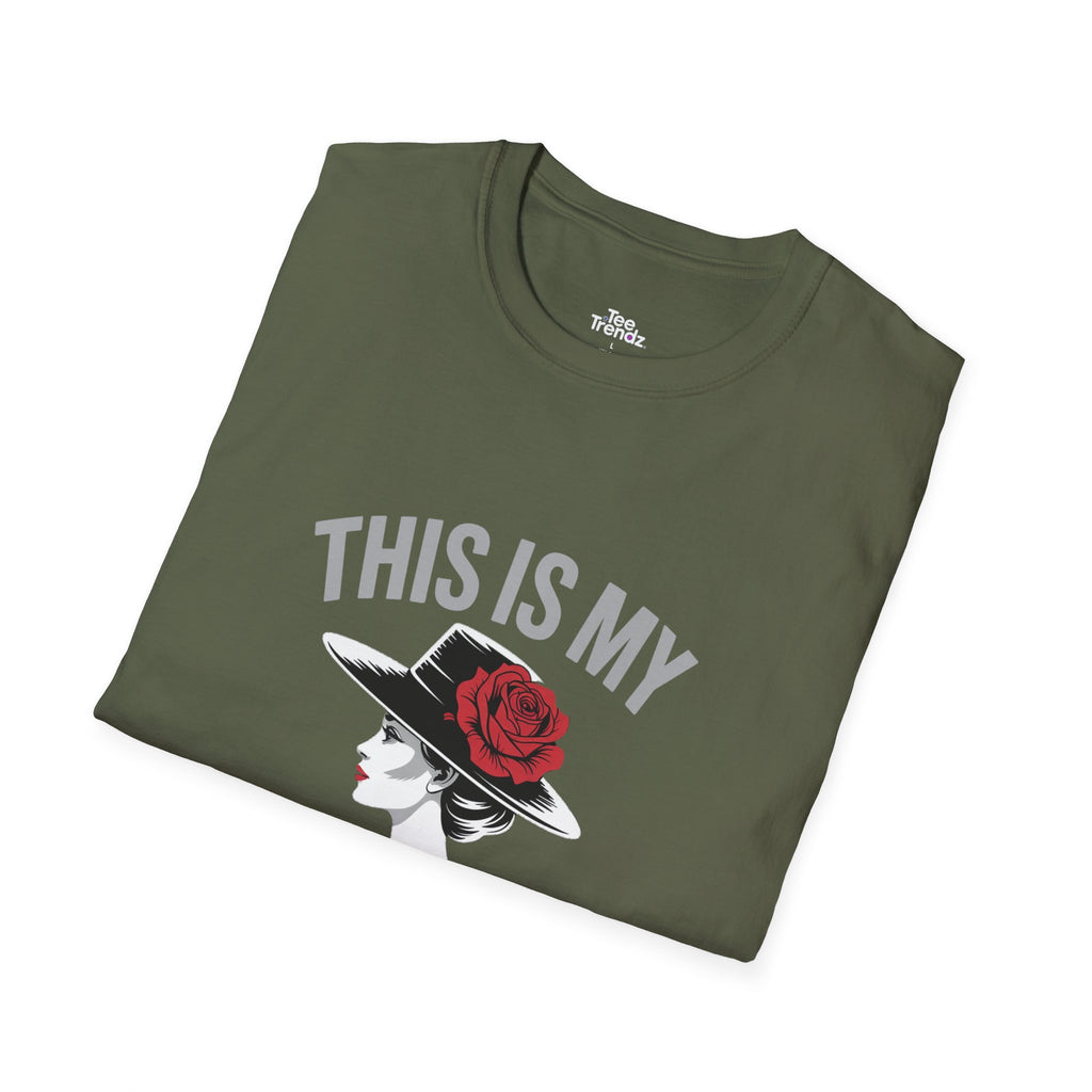 Derby Day Dress T-Shirt — "This Is My Derby Day Dress" Ladies Hat Racing Tee