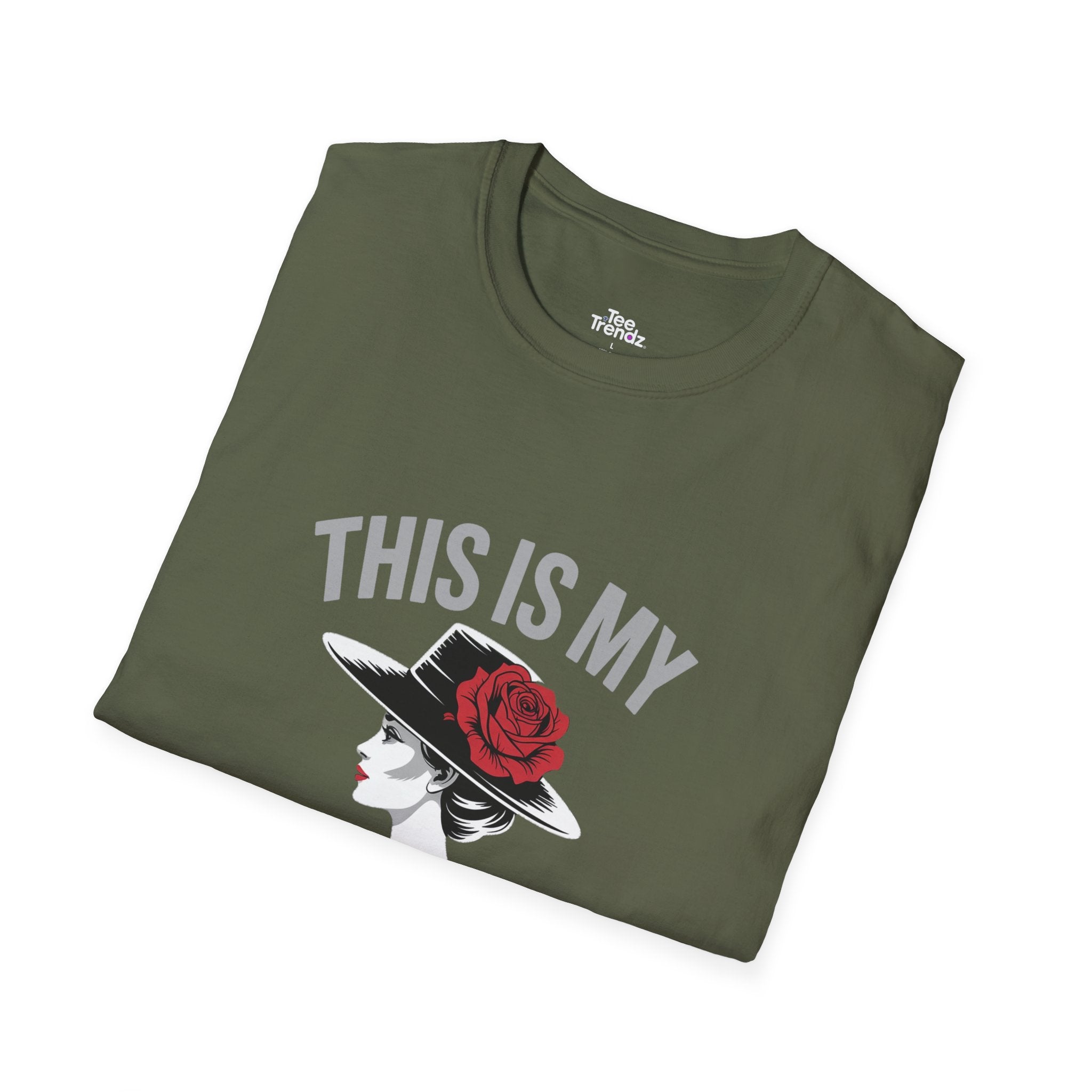 Derby Day Dress T-Shirt — "This Is My Derby Day Dress" Ladies Hat Racing Tee