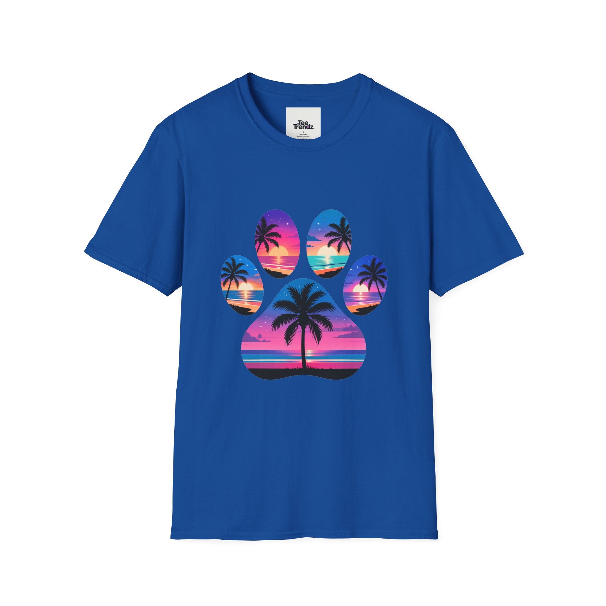 T-Shirt — Tropical Paw Sunset Graphic Tee
