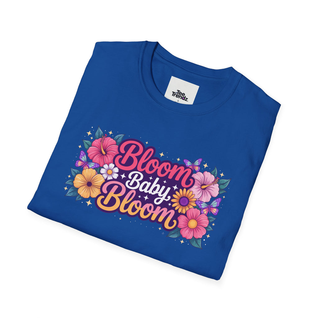 Bloom Baby Bloom Floral T-Shirt — Cute Spring Garden Tee for New Moms & Moms-to-Be