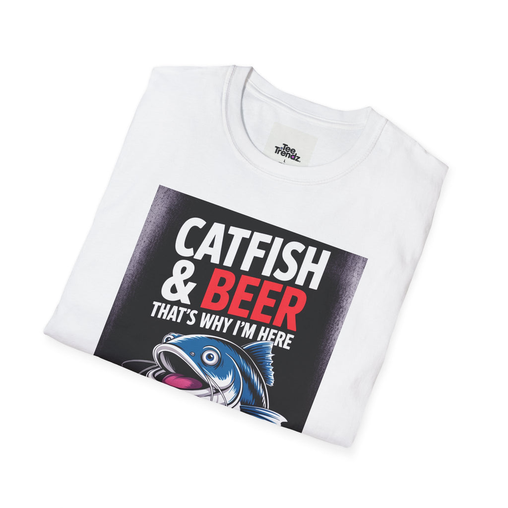 Catfish & Beer T-Shirt — Funny Fishing Shirt with Beer Graphic