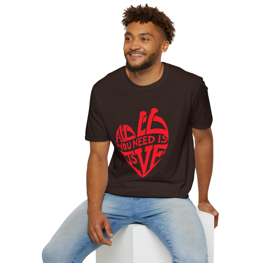 Love Heart T-Shirt — "All You Need Is Love" Retro Graphic