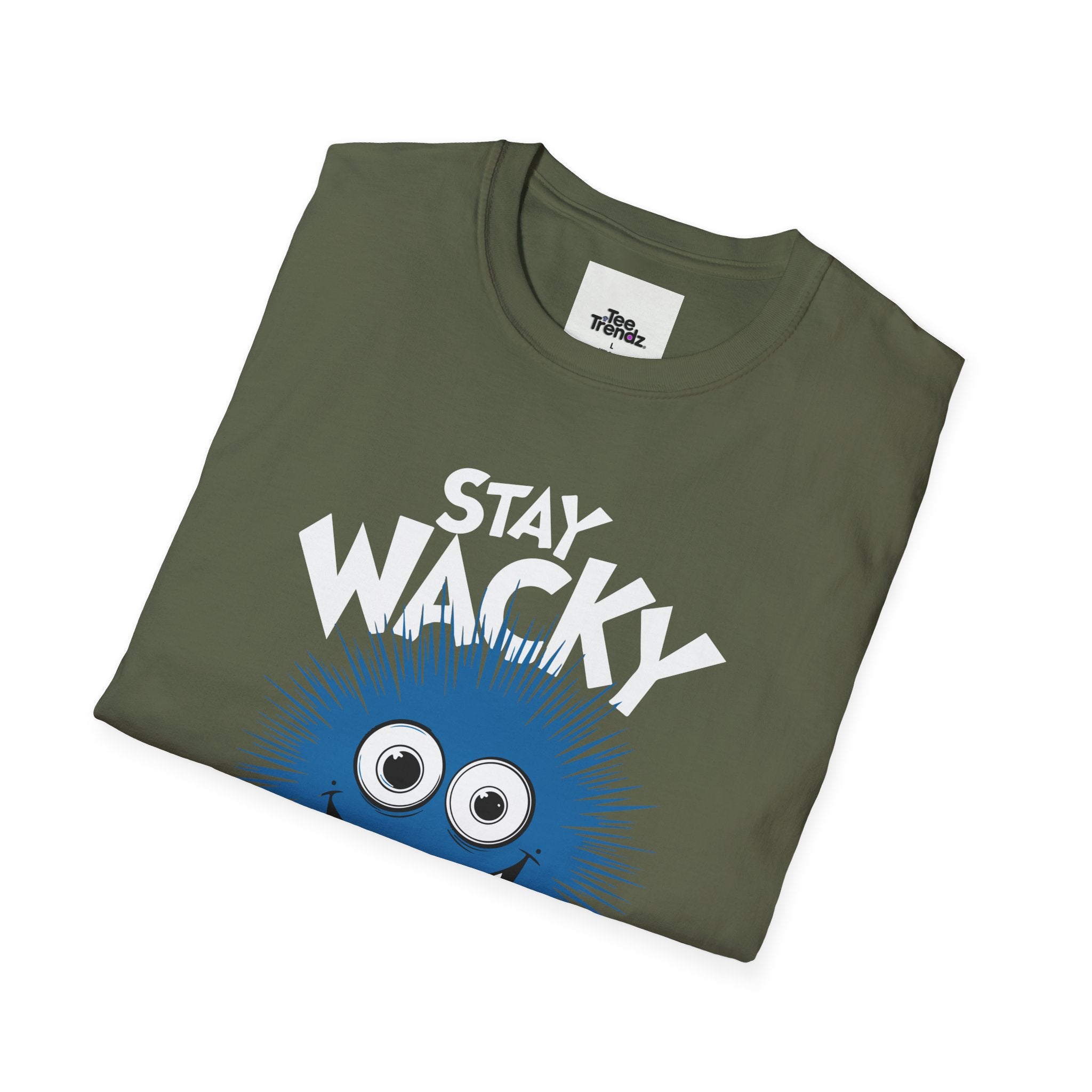 Stay Wacky Bruh T-Shirt — Funny Blue Fuzzy Monster Graphic Tee