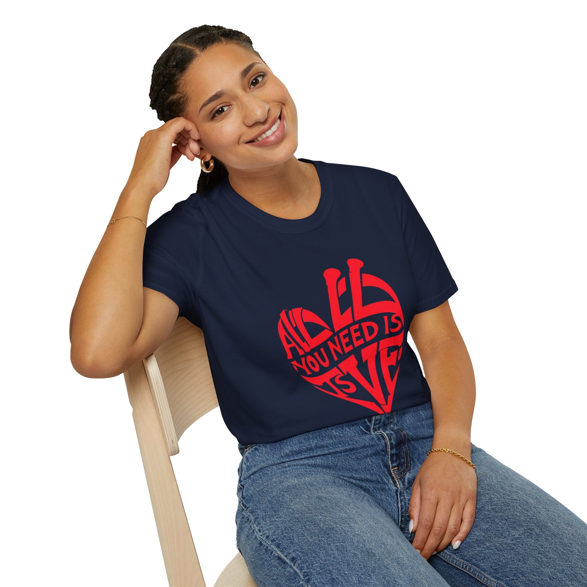 Love Heart T-Shirt — "All You Need Is Love" Retro Graphic