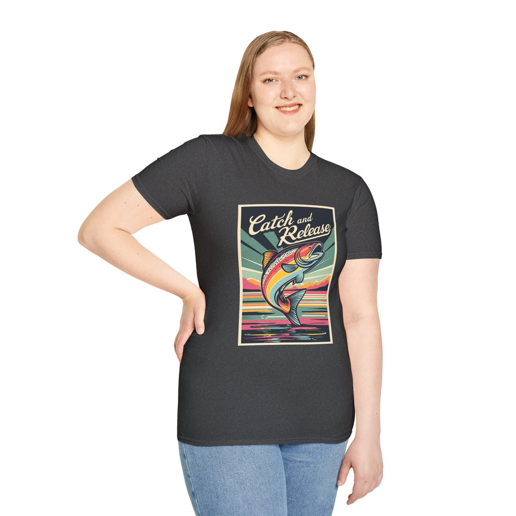 Catch and Release Fishing T-Shirt — Retro Trout Angler Tee