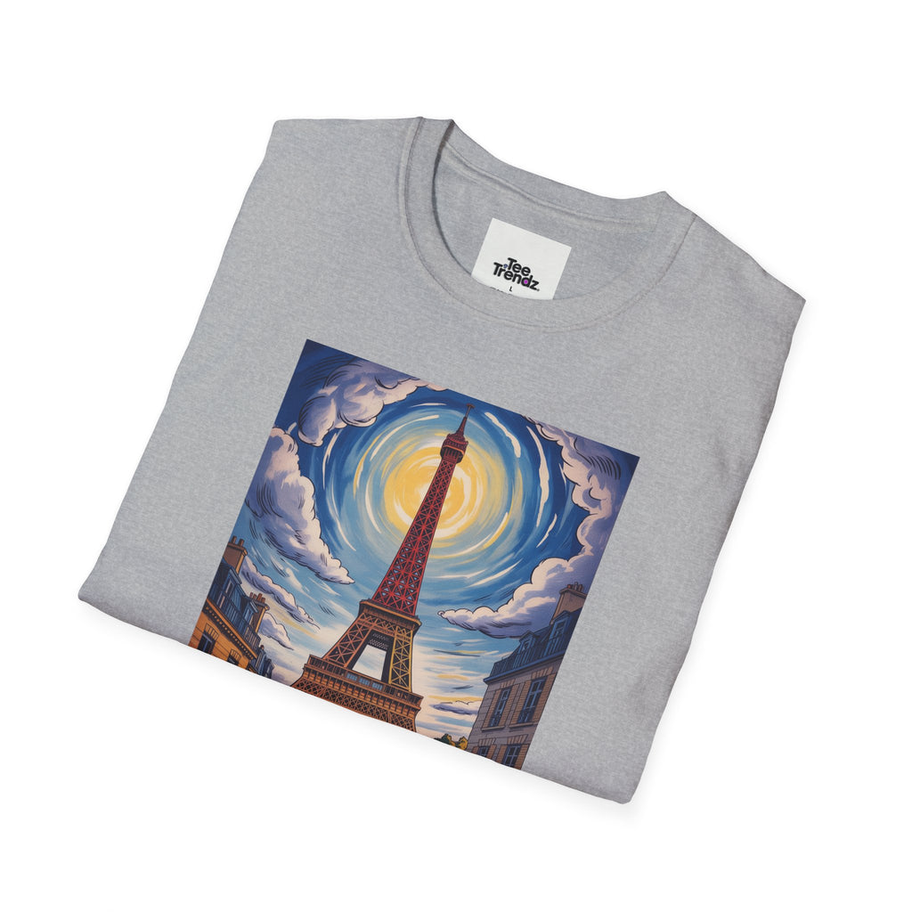 Visit Paris T-Shirt - Vintage Eiffel Tower Travel Poster Tee