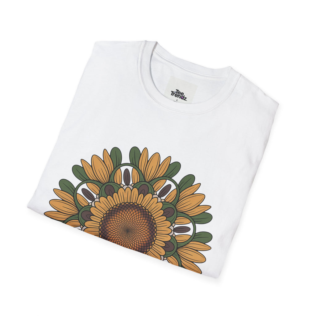 Sunflower Mandala T-Shirt — Retro Floral Graphic Tee