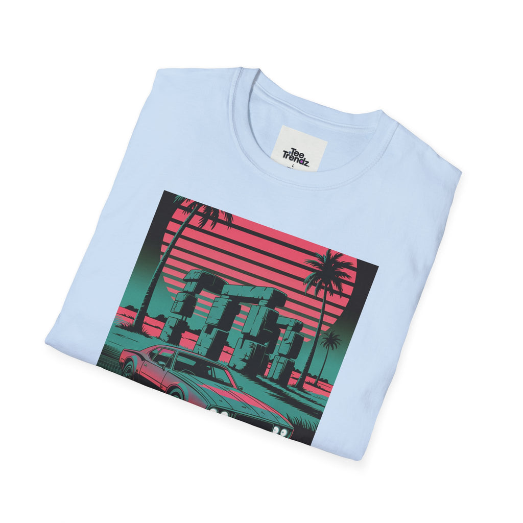 Visit Nebraska Retro T-Shirt — Neon Vintage Roadtrip Poster Design