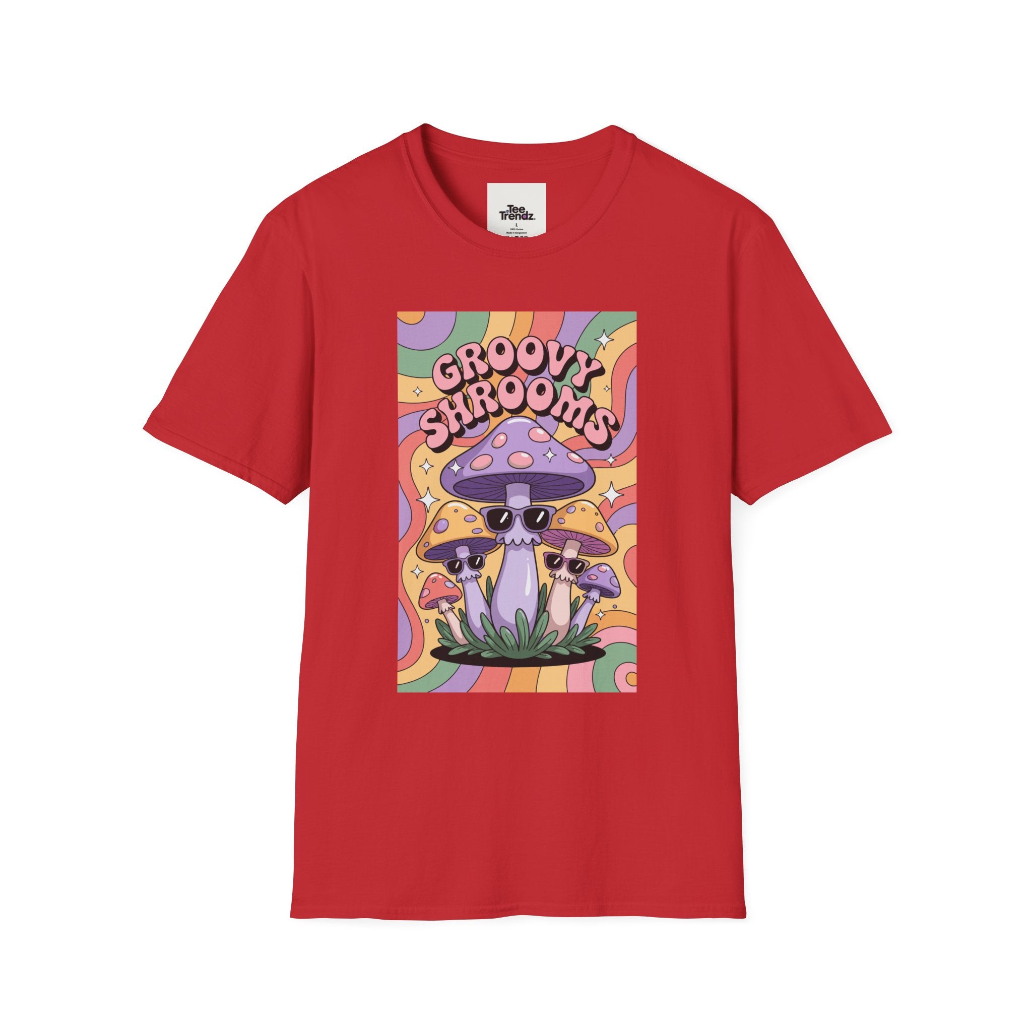 Groovy Shrooms T-Shirt – Retro Psychedelic Mushroom Tee