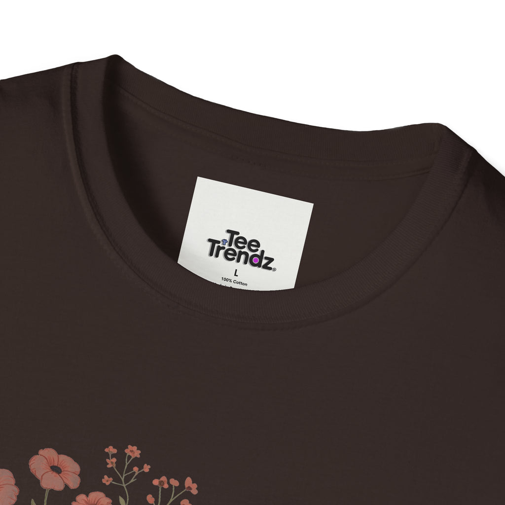 T-Shirt — "Rooted & Wild" Floral Woman Illustration | Boho Nature Tee for Women