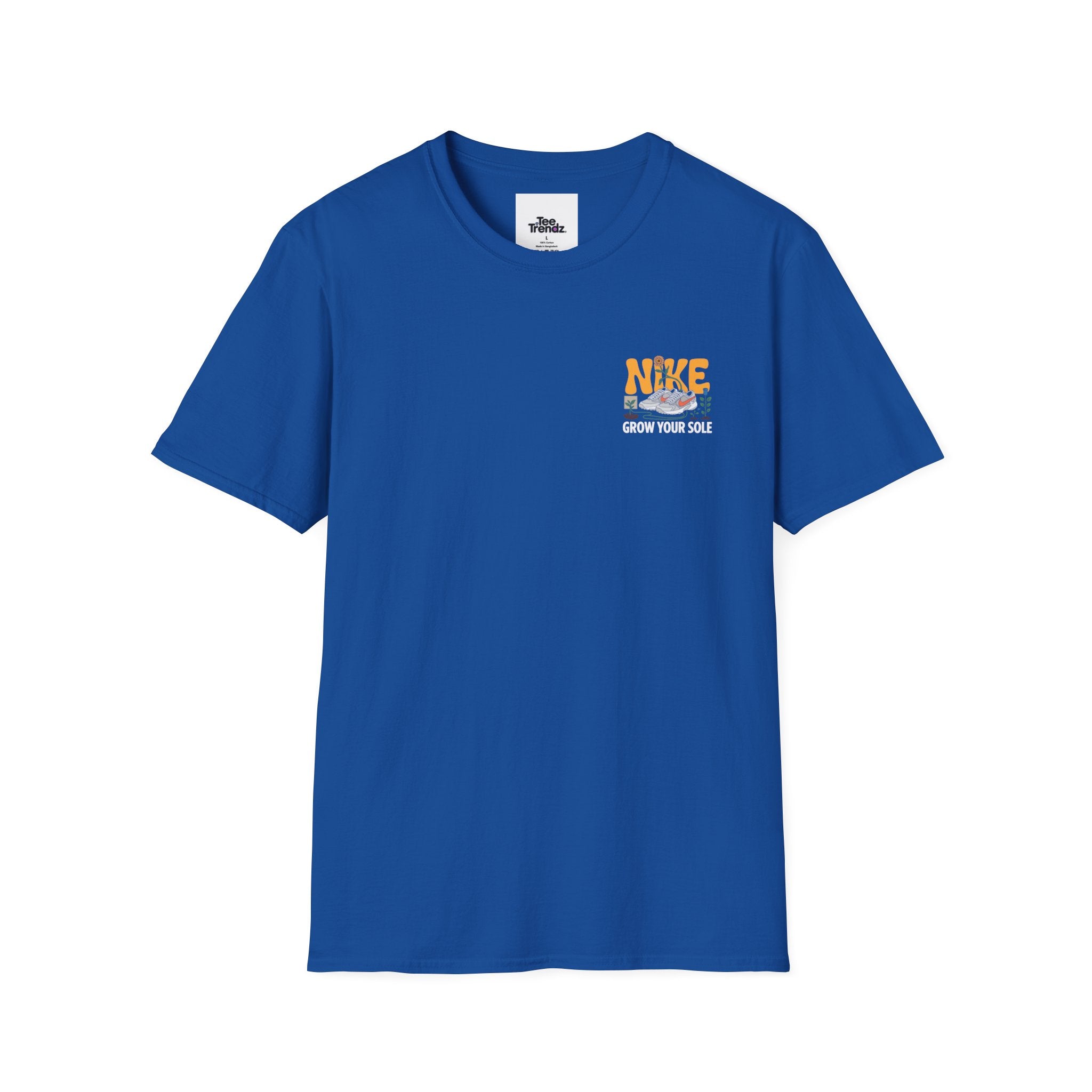 Graphic T‑Shirt — "Grow Your Sole" Retro Sneaker Pocket Design