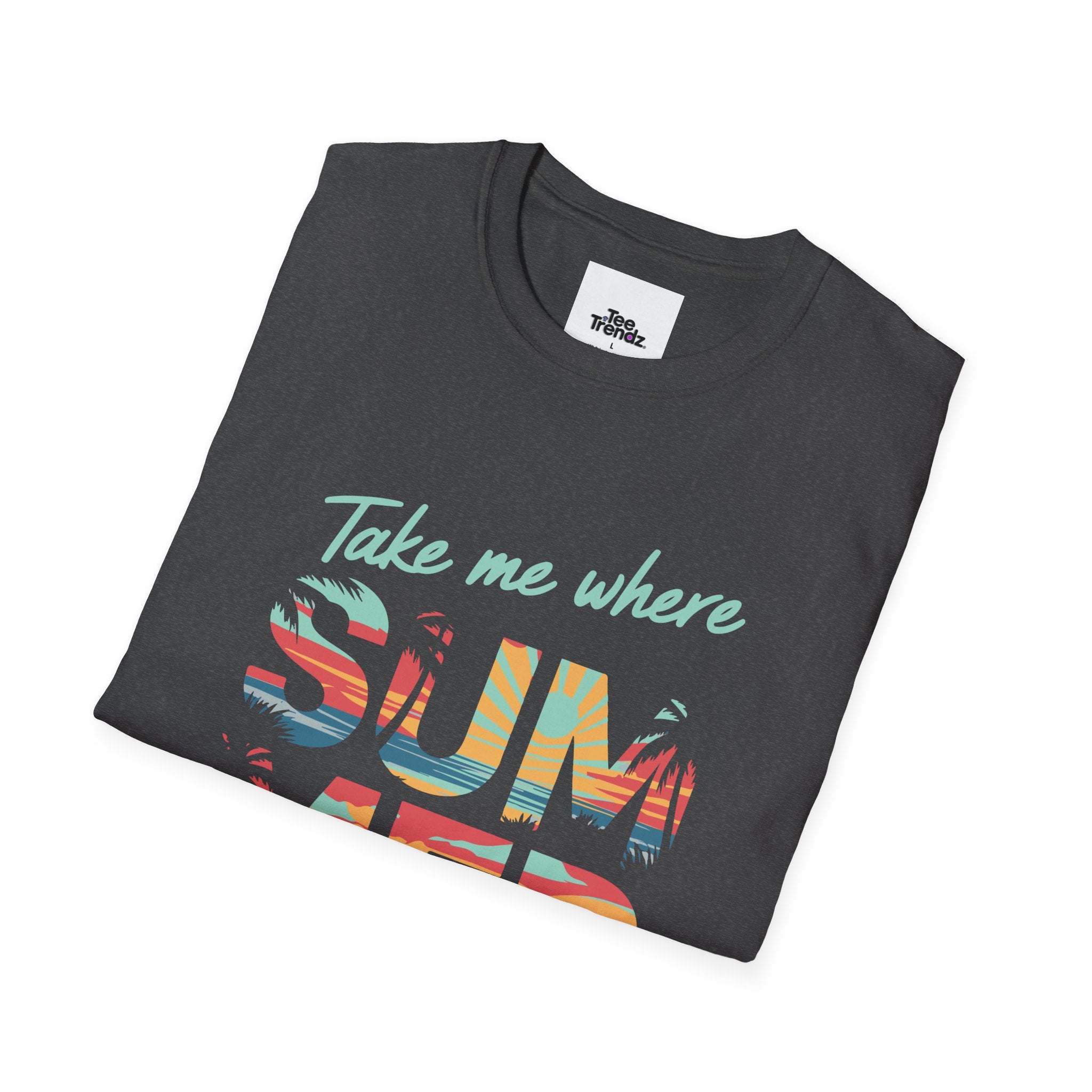 Summer Never Ends T-Shirt — "Take Me Where Summer Never Ends" Beach Vibes Tee