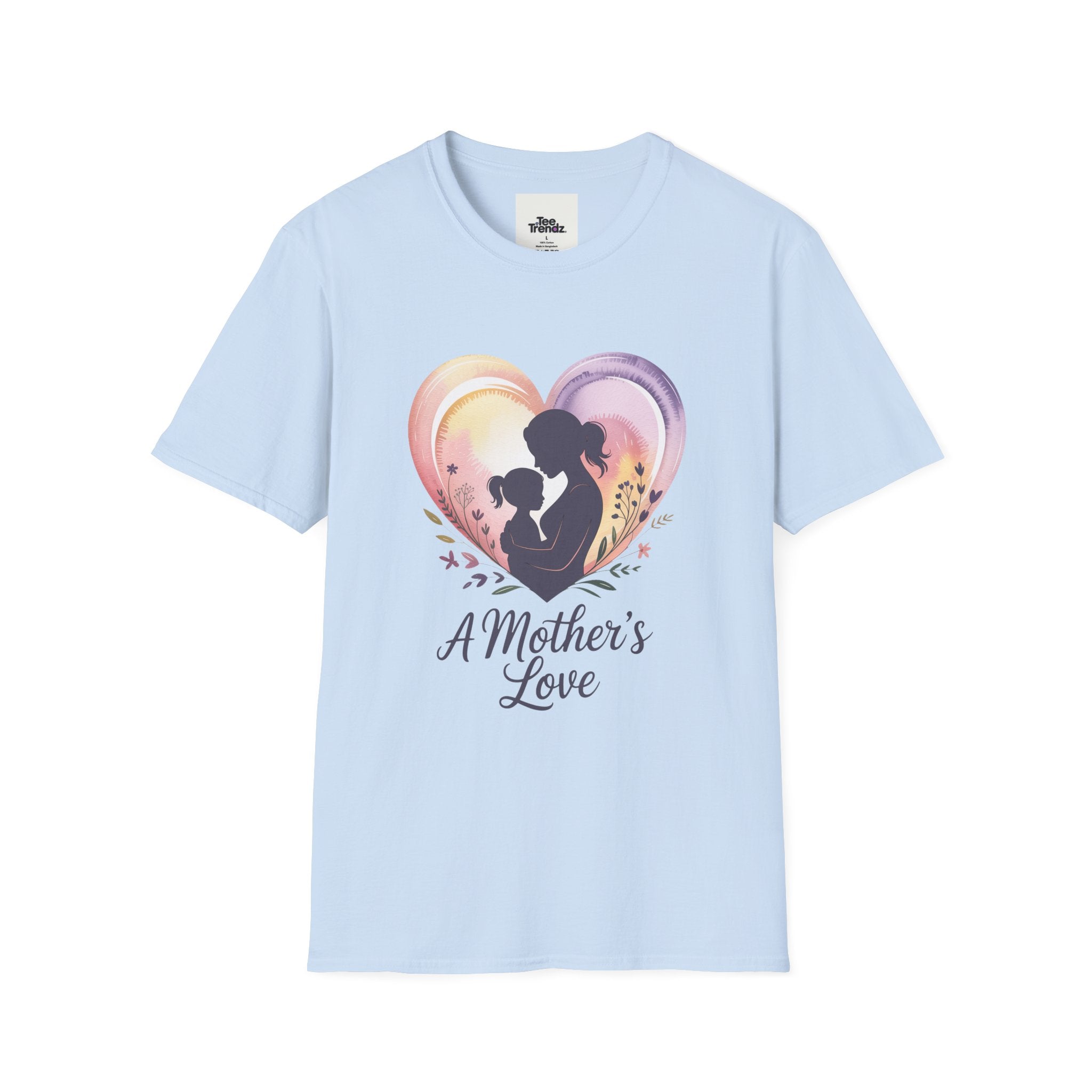 Mother's Love T-Shirt — Silhouette Heart Mom & Child Graphic (Mother's Day Gift)