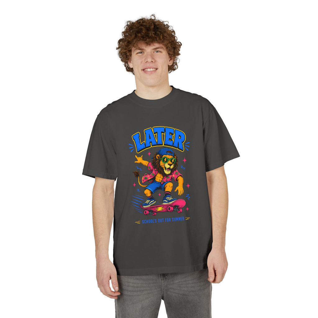 Later Skateboard Lion T-Shirt — "Later" Graphic Tee for Summer Vibes