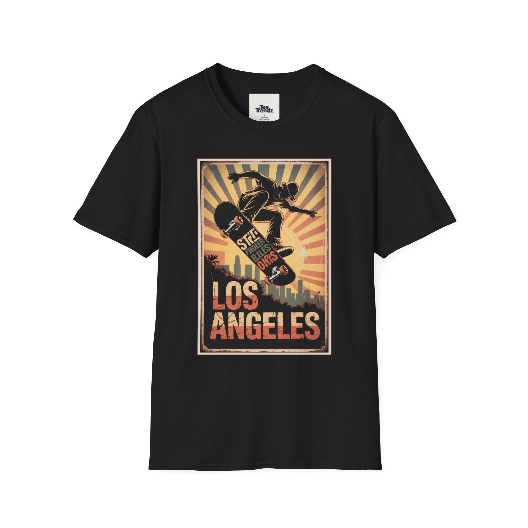Los Angeles Skateboard Vintage Poster T-Shirt
