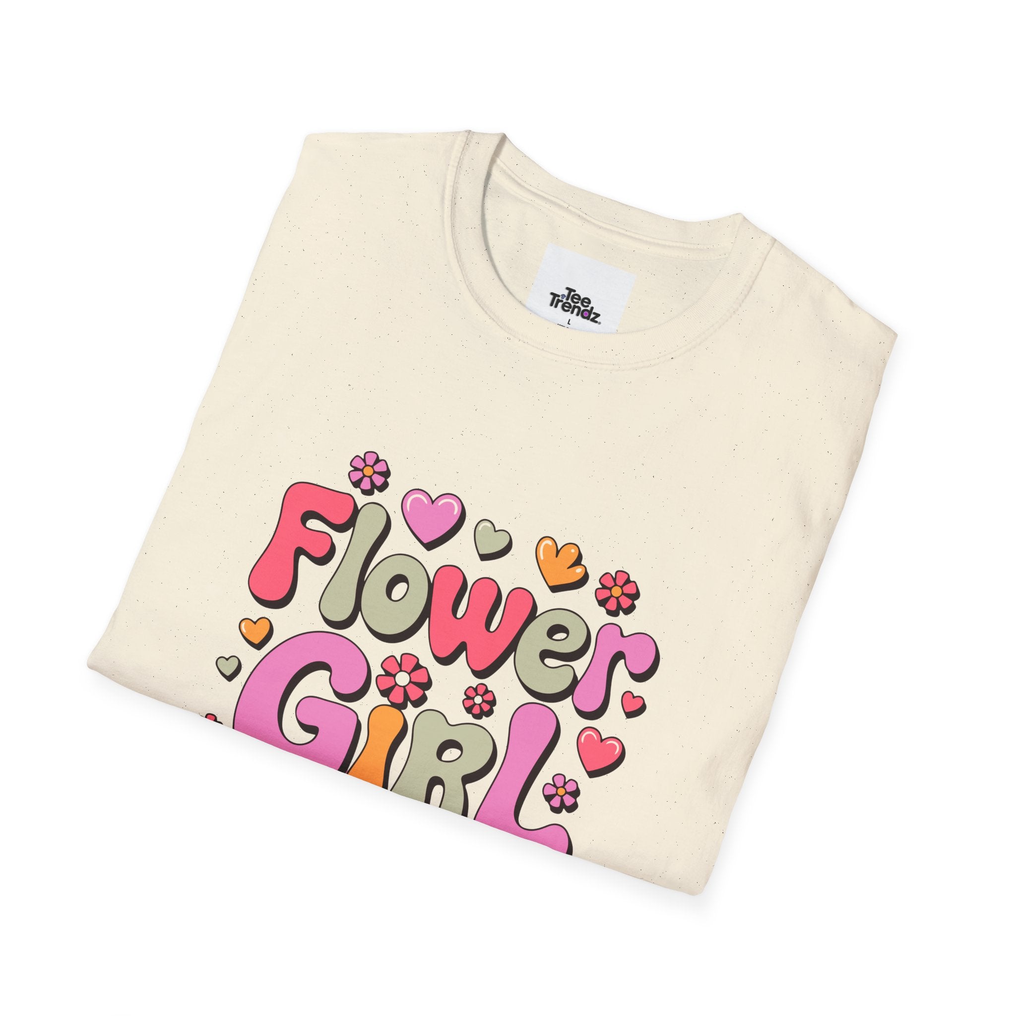 Flower Girl T-Shirt — Cute Retro Floral Wedding Tee for Kids