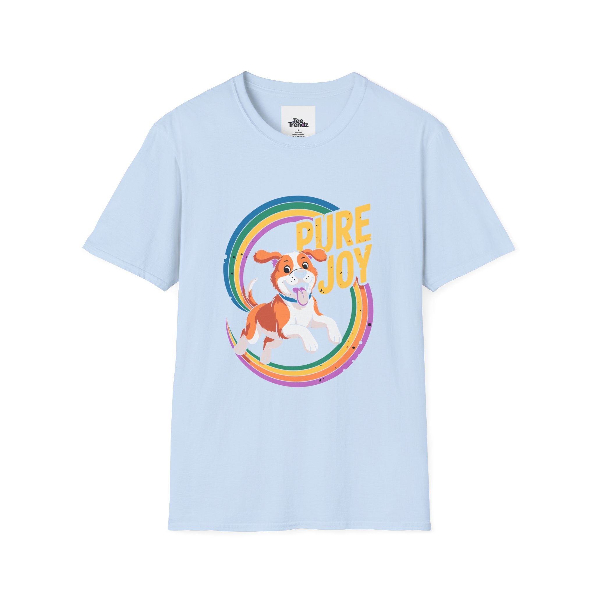 Pure Joy Dog T-Shirt – Playful Beagle Graphic Tee with Rainbow