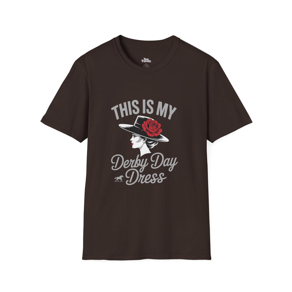Derby Day Dress T-Shirt — "This Is My Derby Day Dress" Ladies Hat Racing Tee