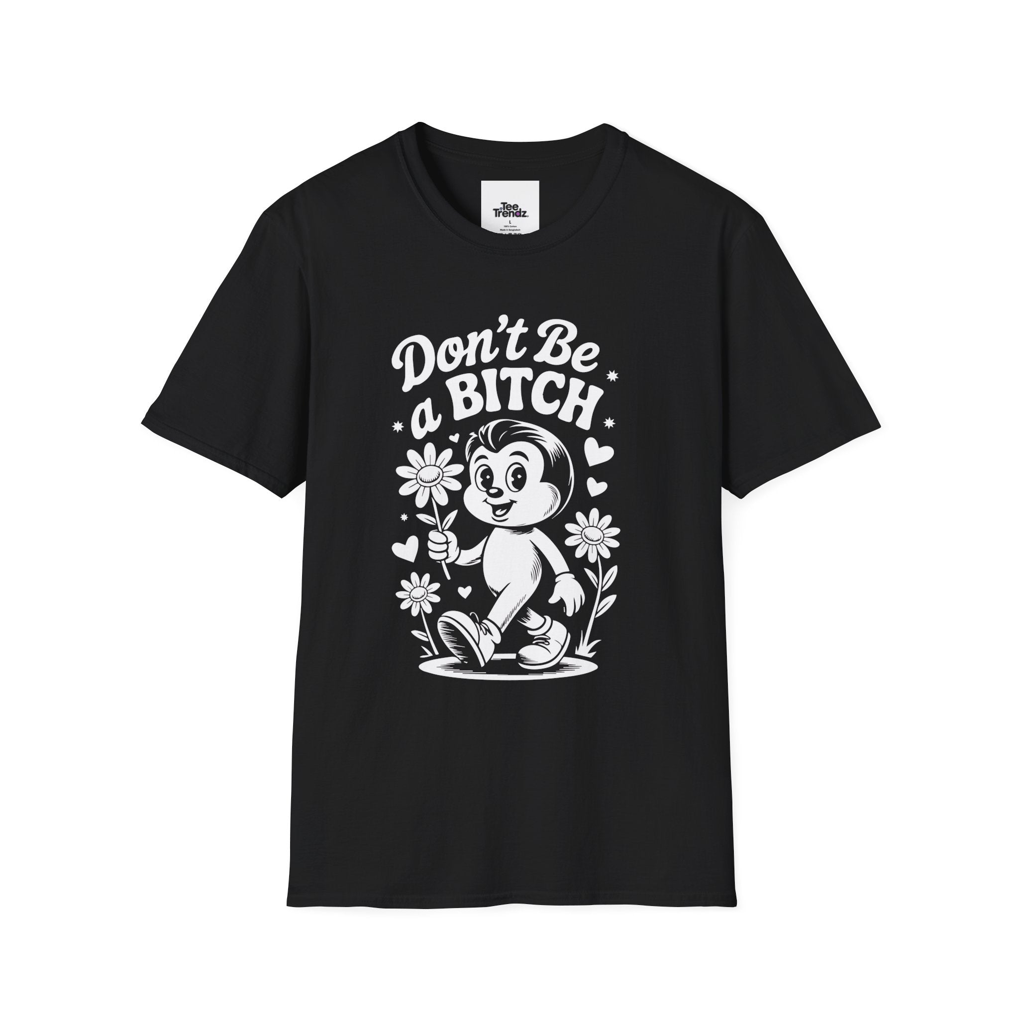 Don't Be a Bitch T-Shirt — Retro Cartoon Floral Graphic Tee