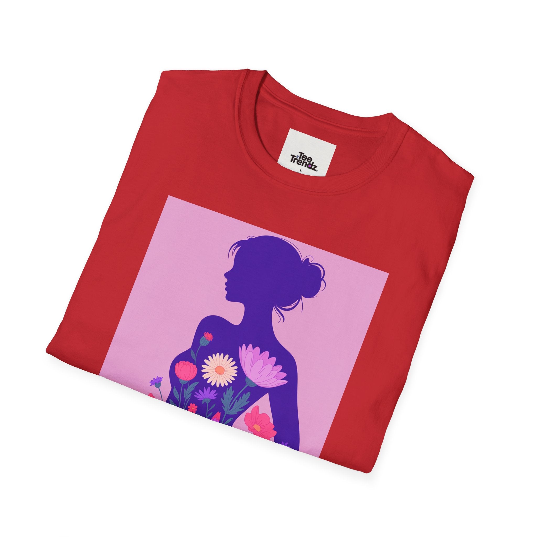 Floral Silhouette T-Shirt — Woman in Bloom Graphic Tee