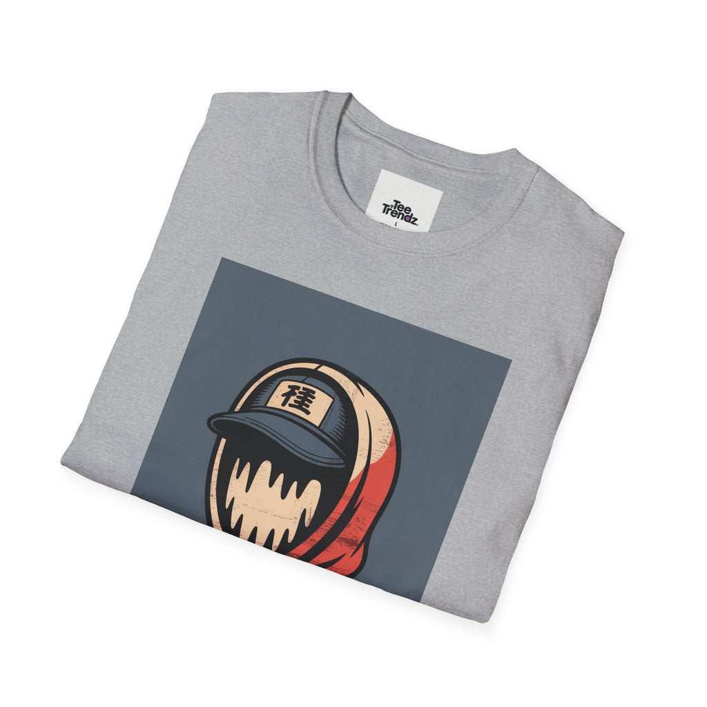 Hooded Mask Graphic T-Shirt — Streetwear Skater Hoodie Illustration