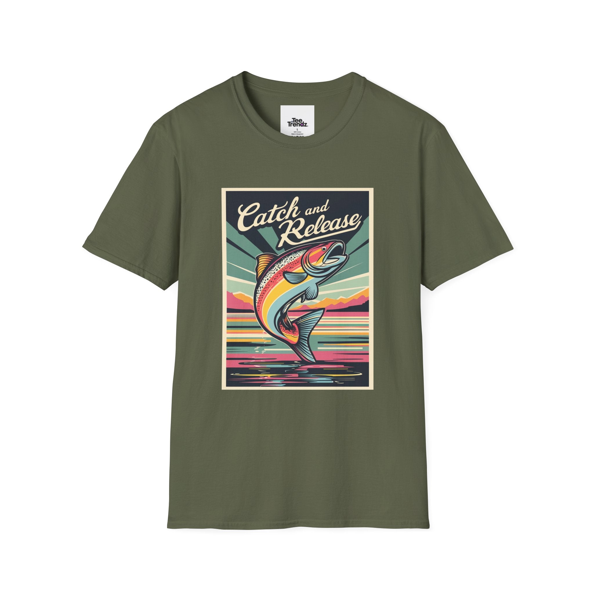 Catch and Release Fishing T-Shirt — Retro Trout Angler Tee