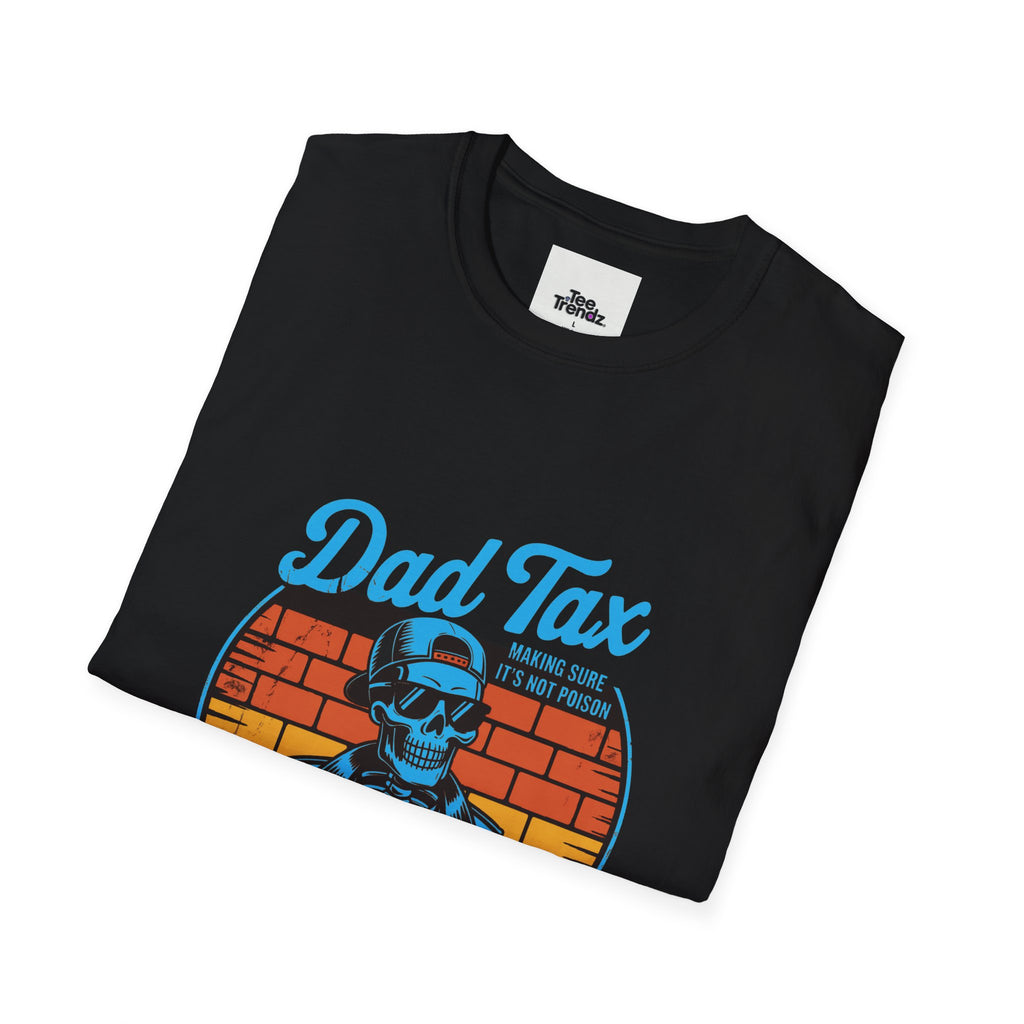 Dad Tax T-Shirt – Retro Skull Dad with Popcorn Graphic, Funny Father’s Day Gift