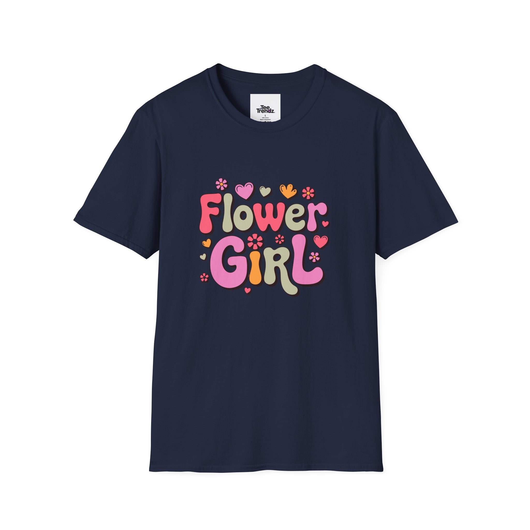 Flower Girl T-Shirt — Cute Retro Floral Wedding Tee for Kids