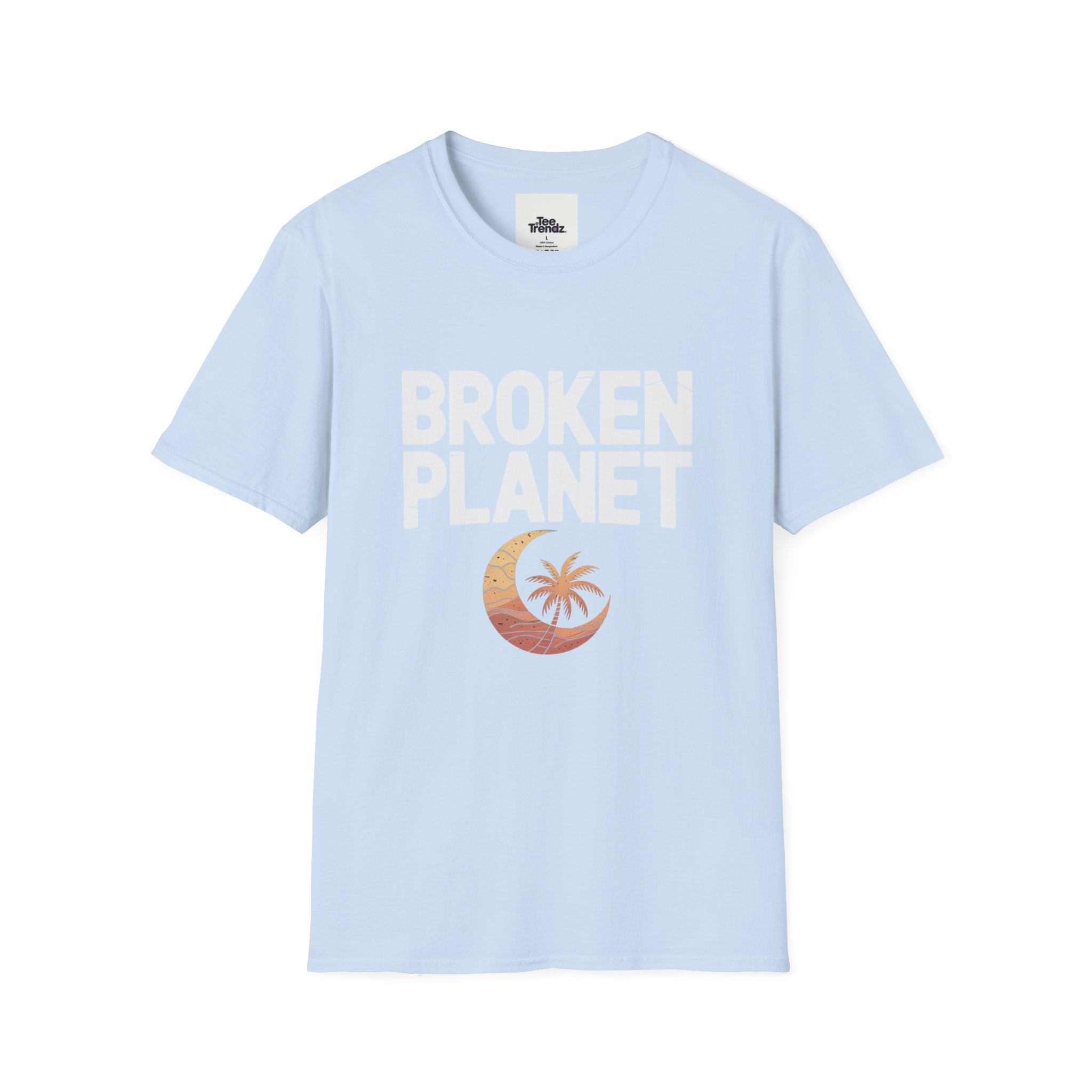 Broken Planet T-Shirt — Tropical Crescent Palm Graphic Tee