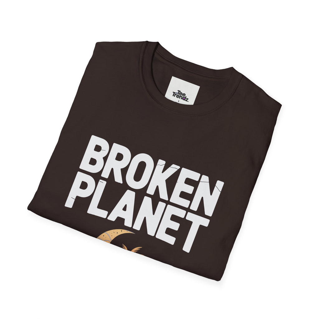 Broken Planet T-Shirt — Tropical Crescent Palm Graphic Tee