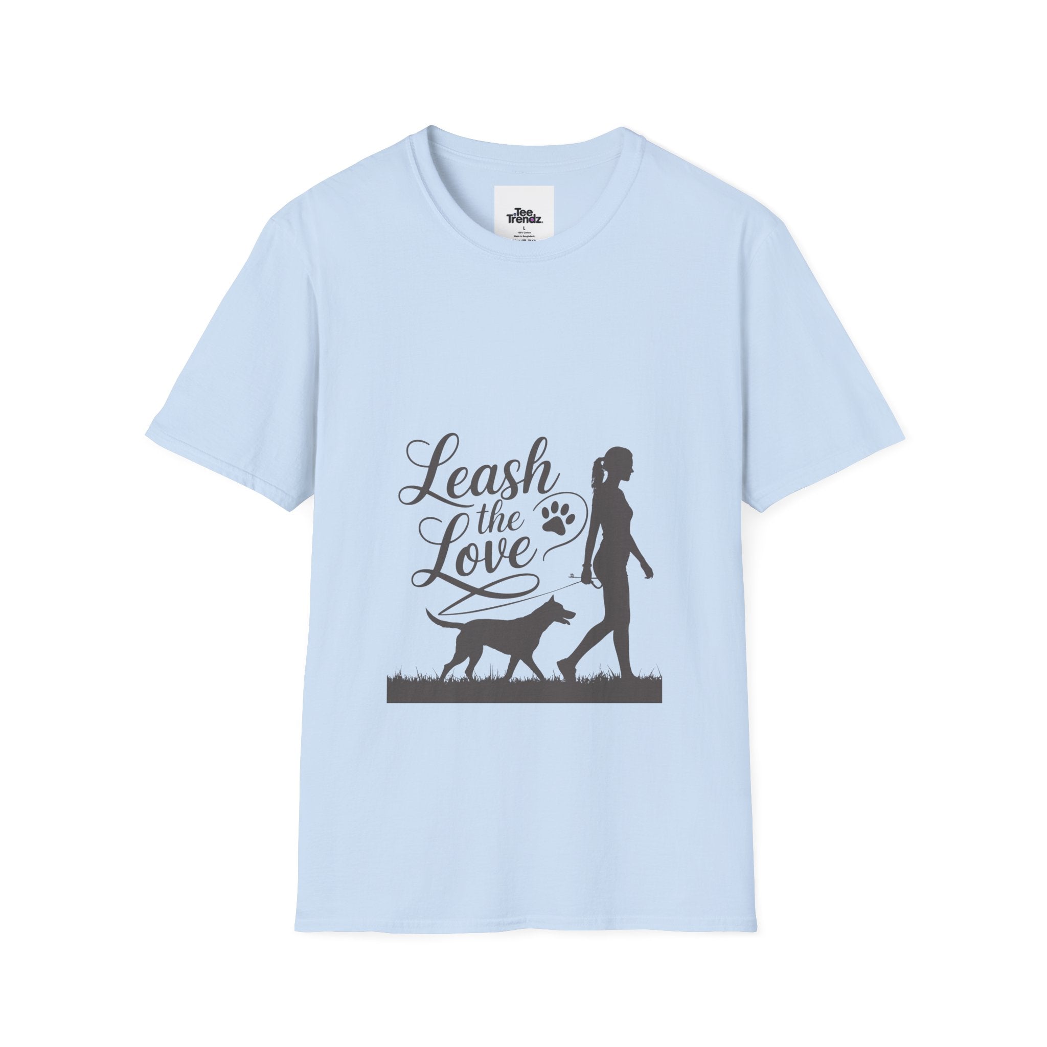 Leash the Love T-Shirt - Dog Walking Silhouette Tee for Pet Lovers