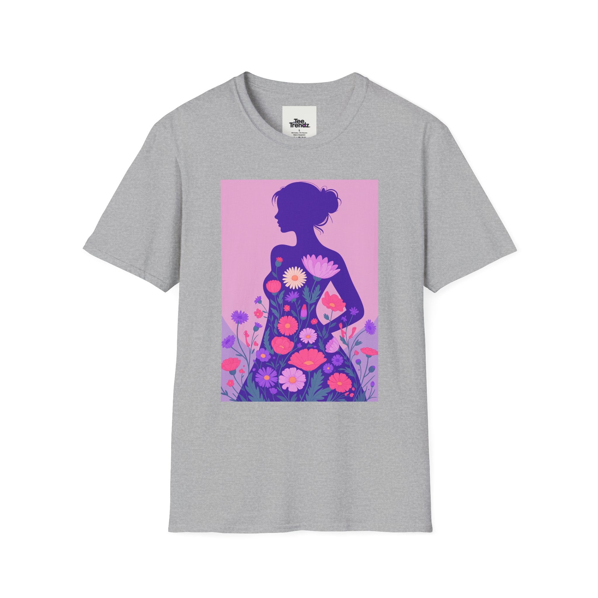 Floral Silhouette T-Shirt — Woman in Bloom Graphic Tee