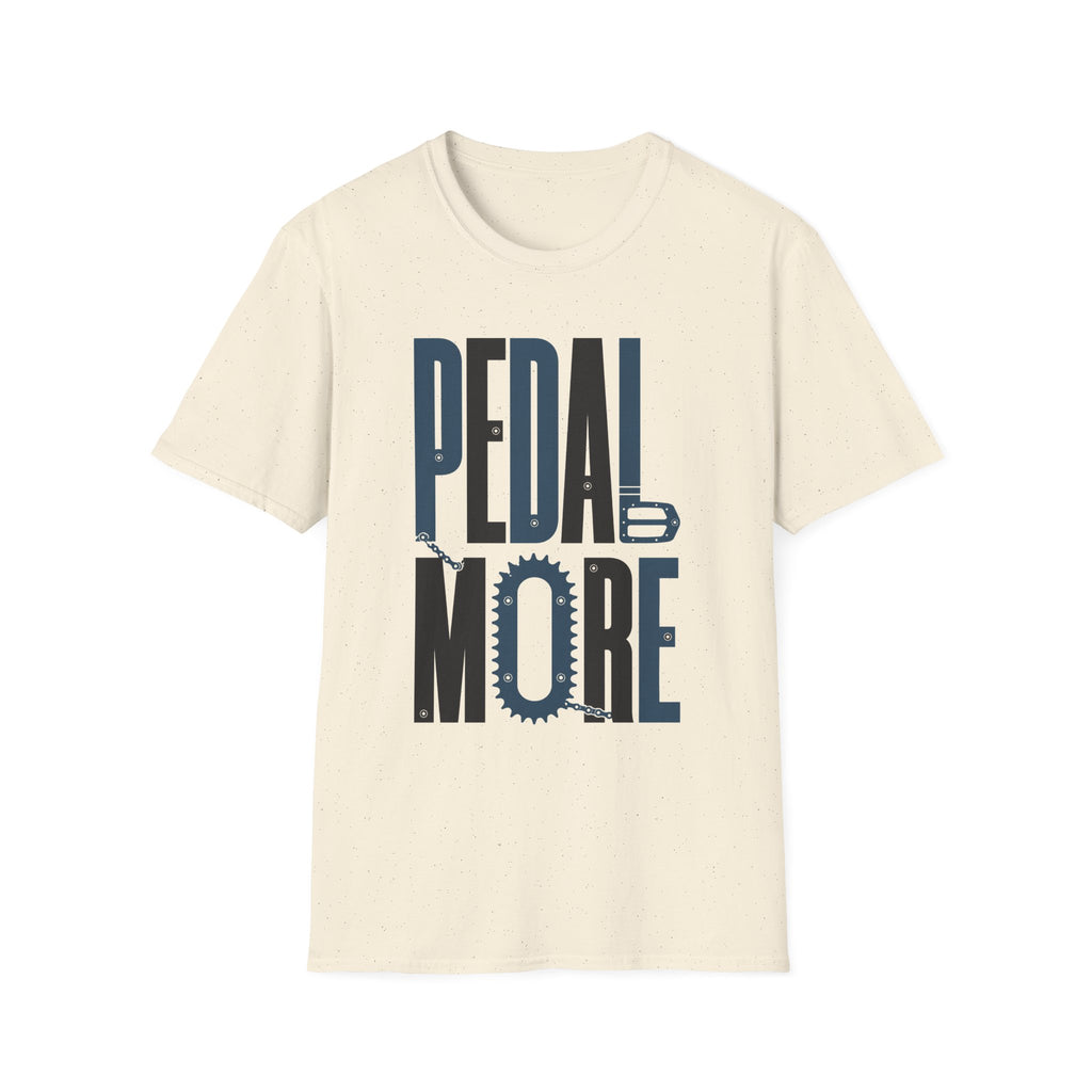 Pedal More T‑Shirt — Cycling Graphic Tee with Bike Pedal & Gear Design